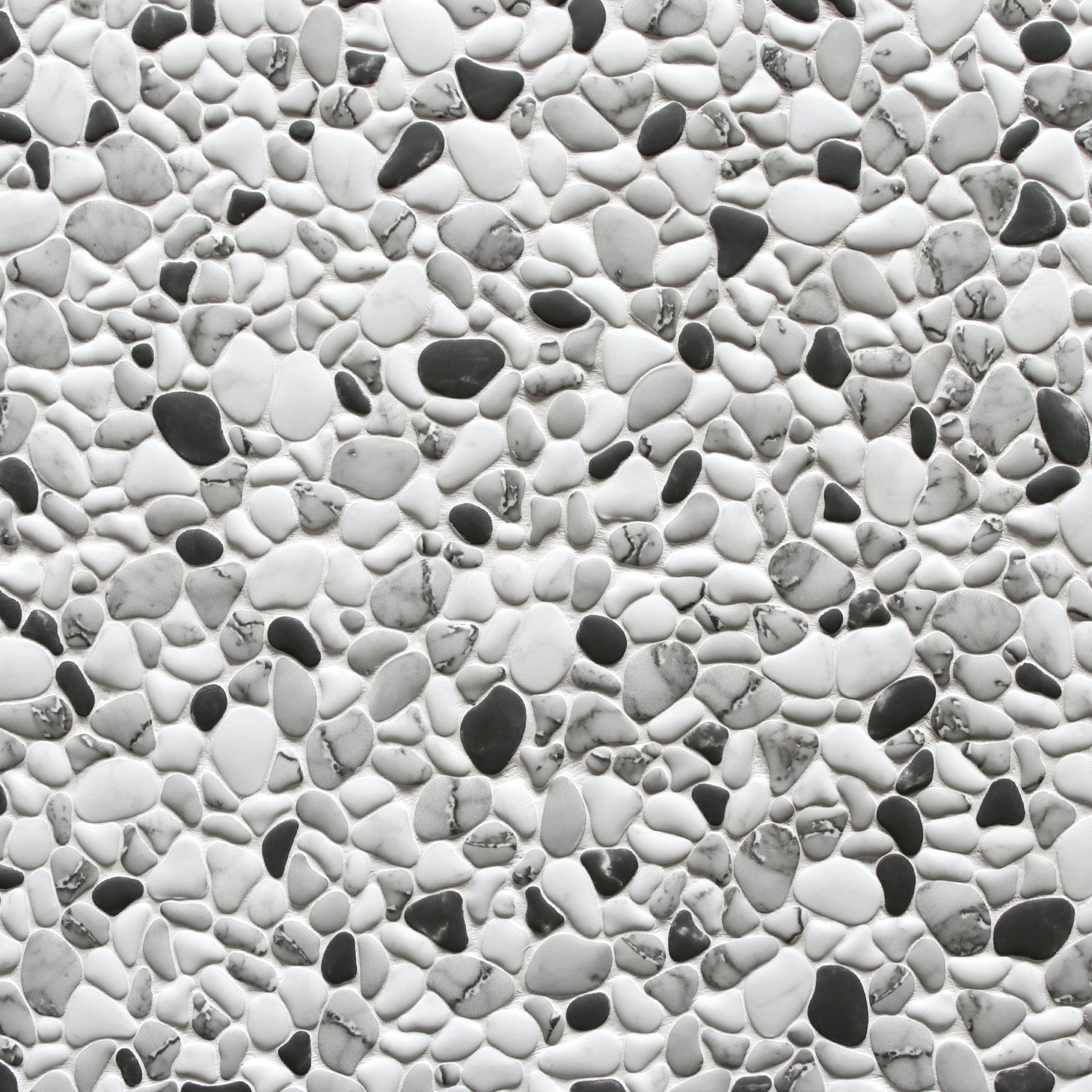 Pebble Grey Mix 12"x12" Recycled Glass Floor And Wall Mosaic Tile