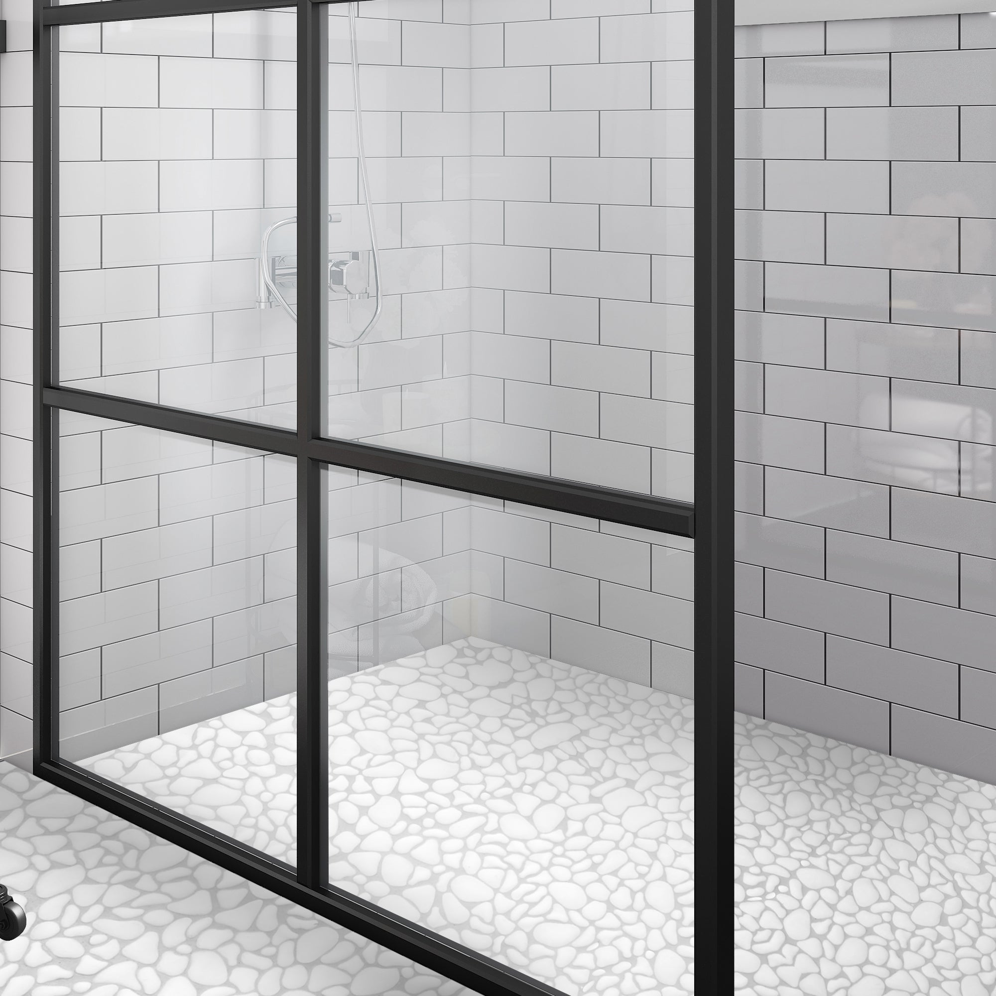 Pebble White Recycled Glass Floor and Wall Mosaic Tile