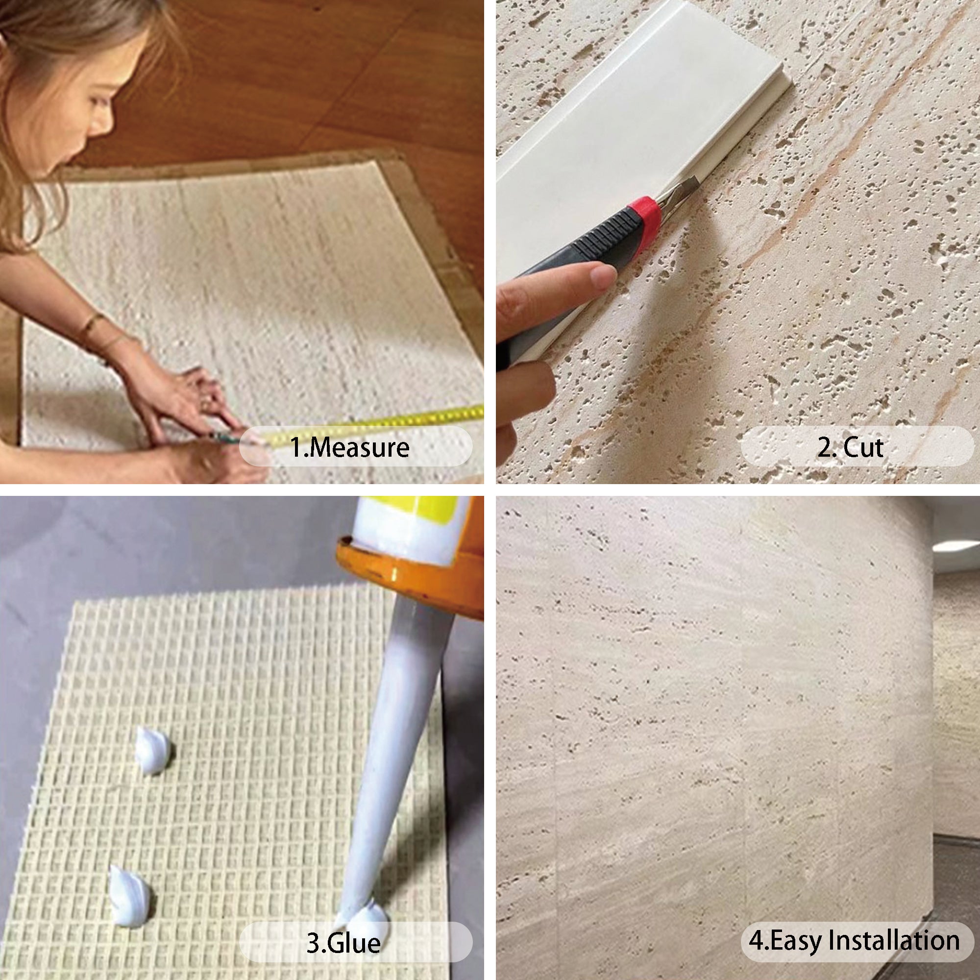 Beige Flexible Stone Travertine Tile
