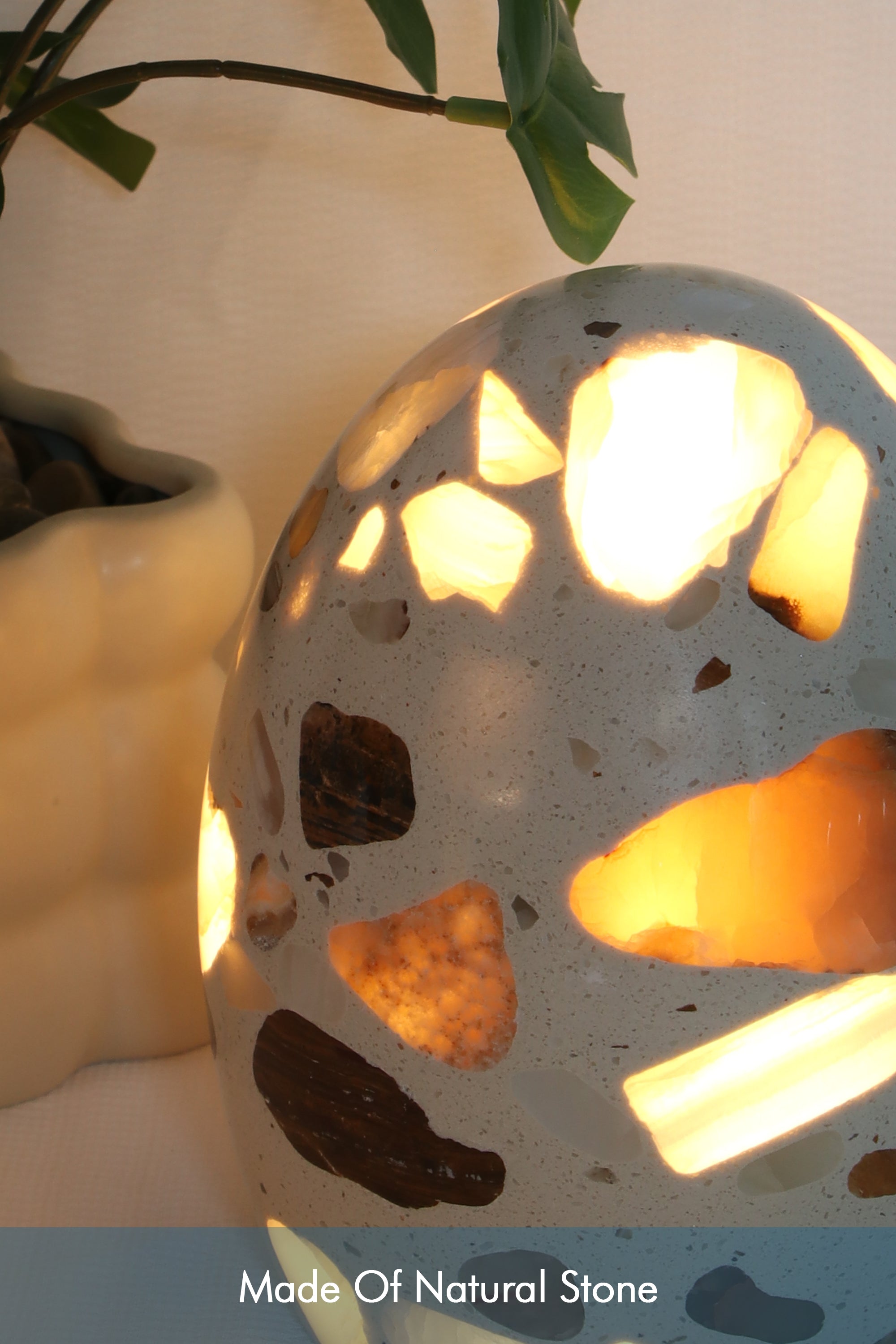 ARTIMARMI Terrazzo Egg Night Light for Kids, Rechargeable Portable LED Touch Control Baby Nursery Amber Marble Looks Nightlight, 3 Color Temperatures Dimmable Table Lamps for Bedroom