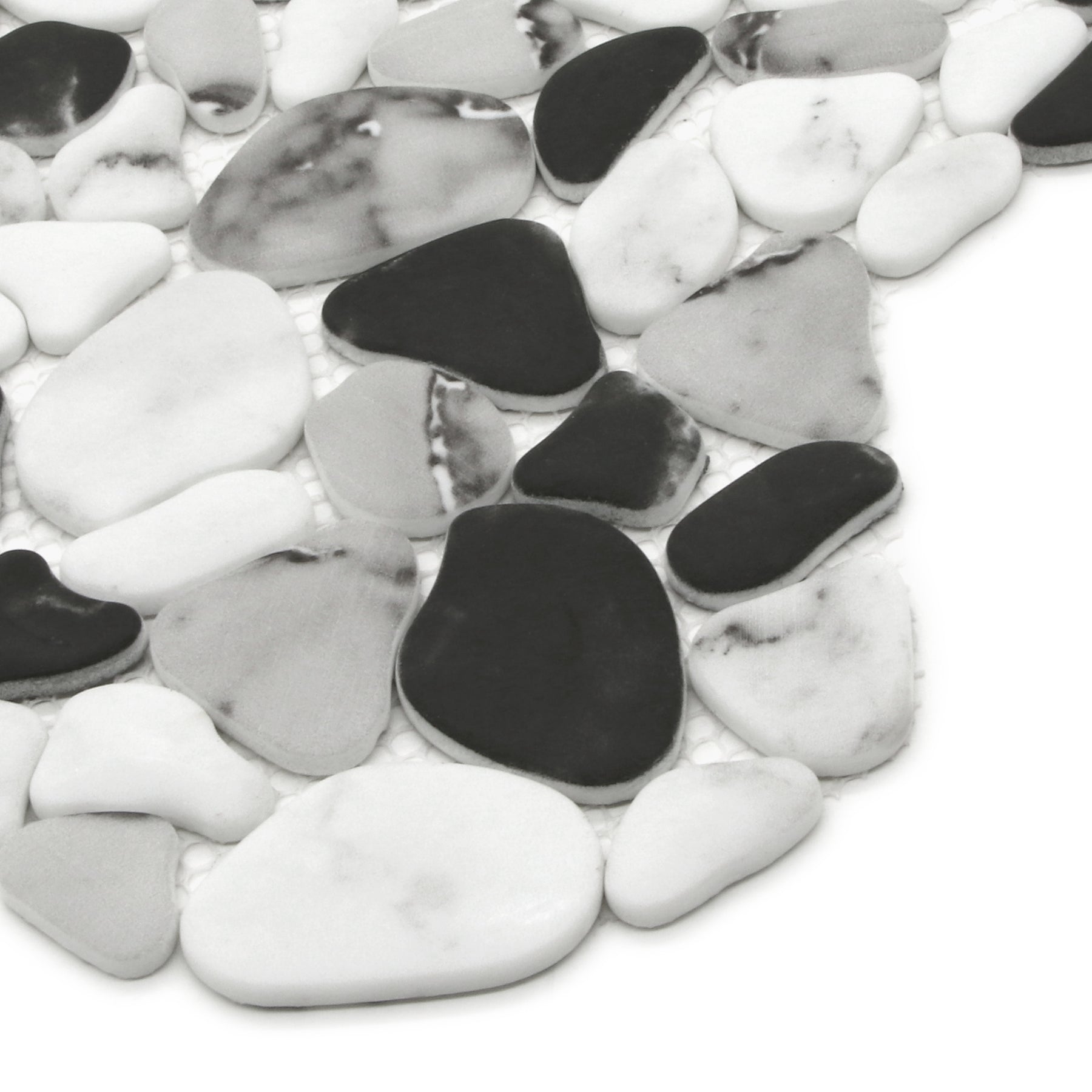 Pebble Grey Mix 12"x12" Recycled Glass Floor And Wall Mosaic Tile