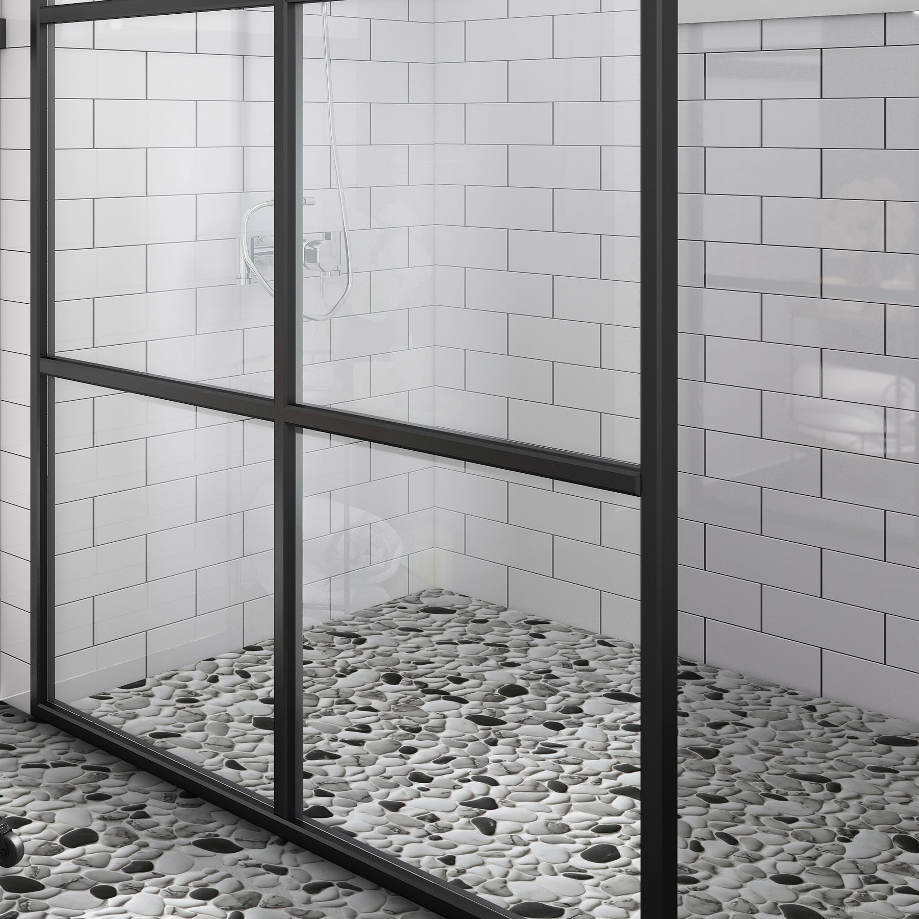 Pebble Grey Mix 12"x12" Recycled Glass Floor And Wall Mosaic Tile