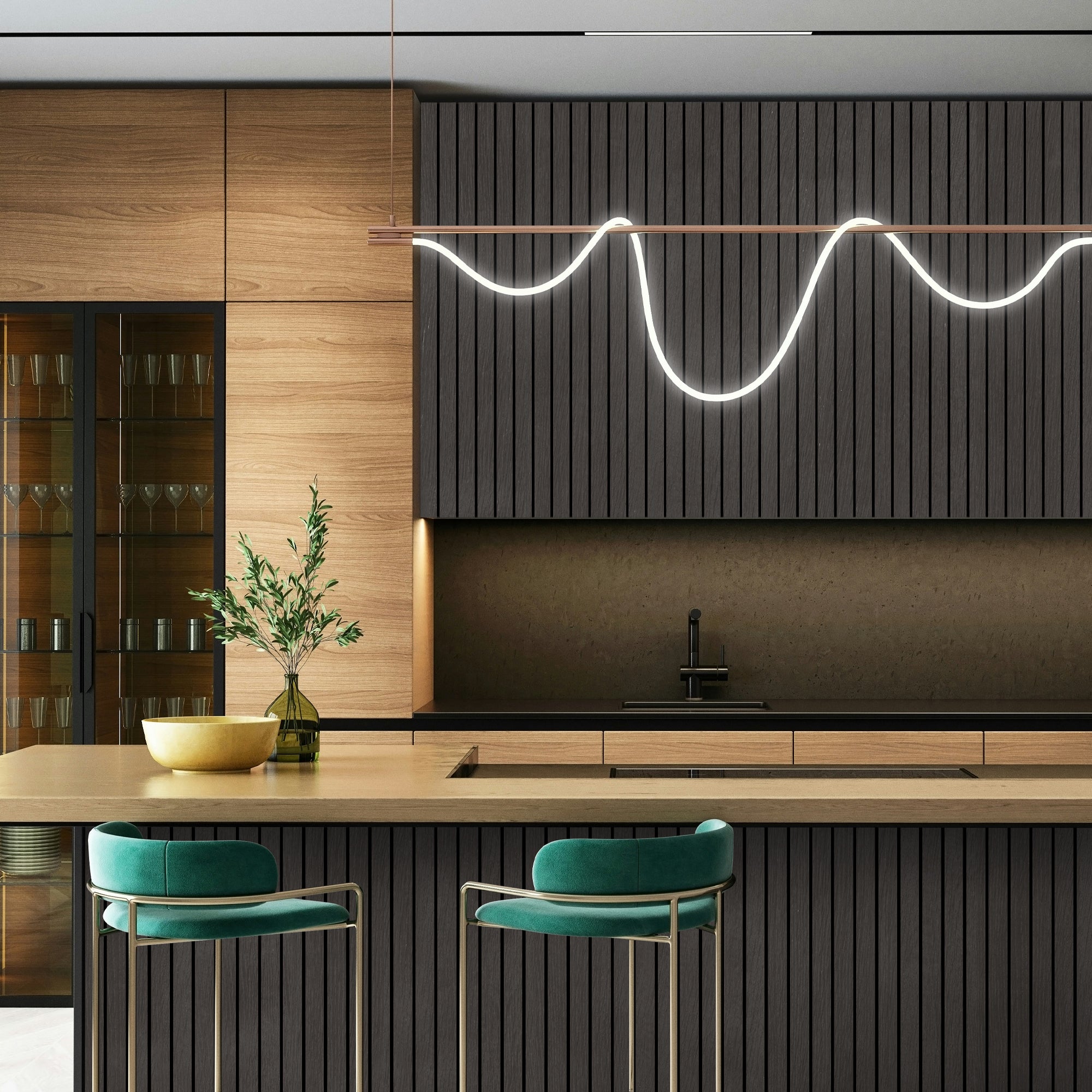 Black Grey Oak Wood Slat Acoustic Panels Decorative Wall Paneling