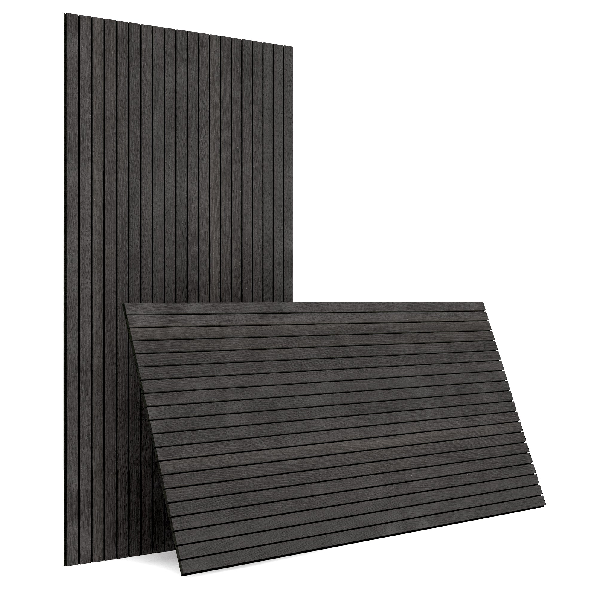 Black Grey Oak Wood Slat Acoustic Panels Decorative Wall Paneling