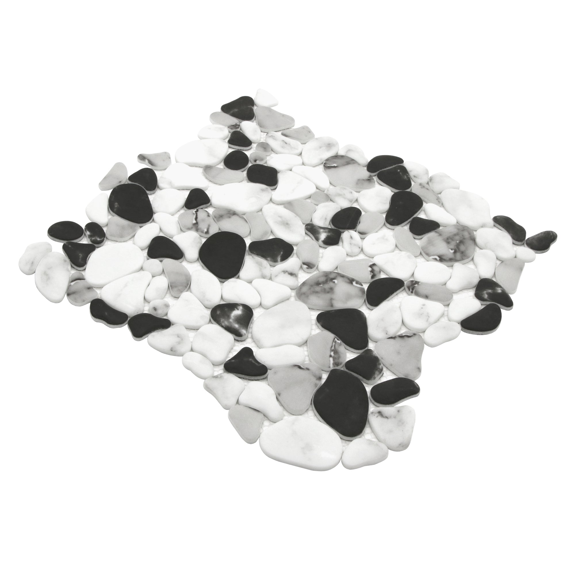 Pebble Grey Mix Recycled Glass Floor and Wall Mosaic Tile