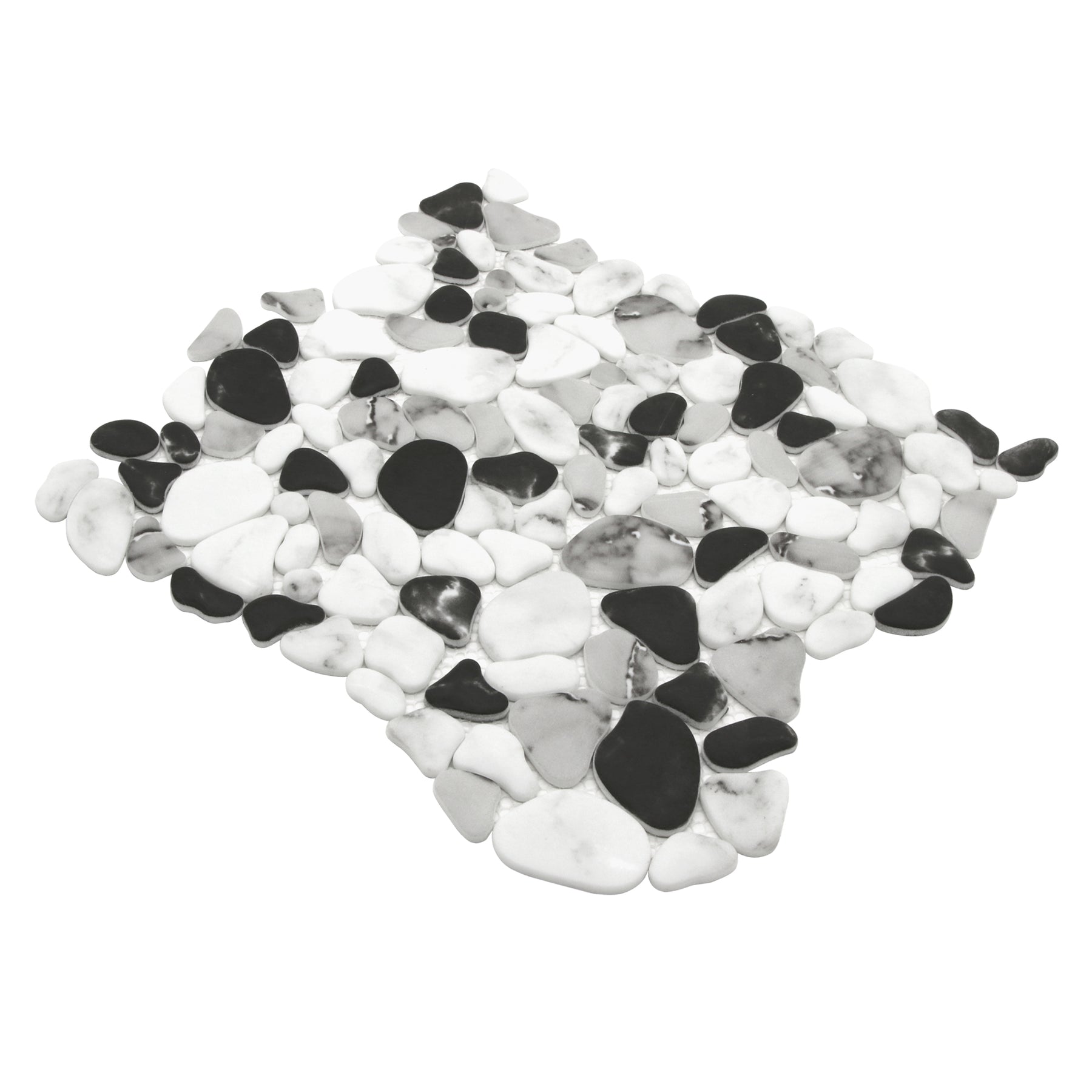 Pebble Grey Mix 12"x12" Recycled Glass Floor And Wall Mosaic Tile