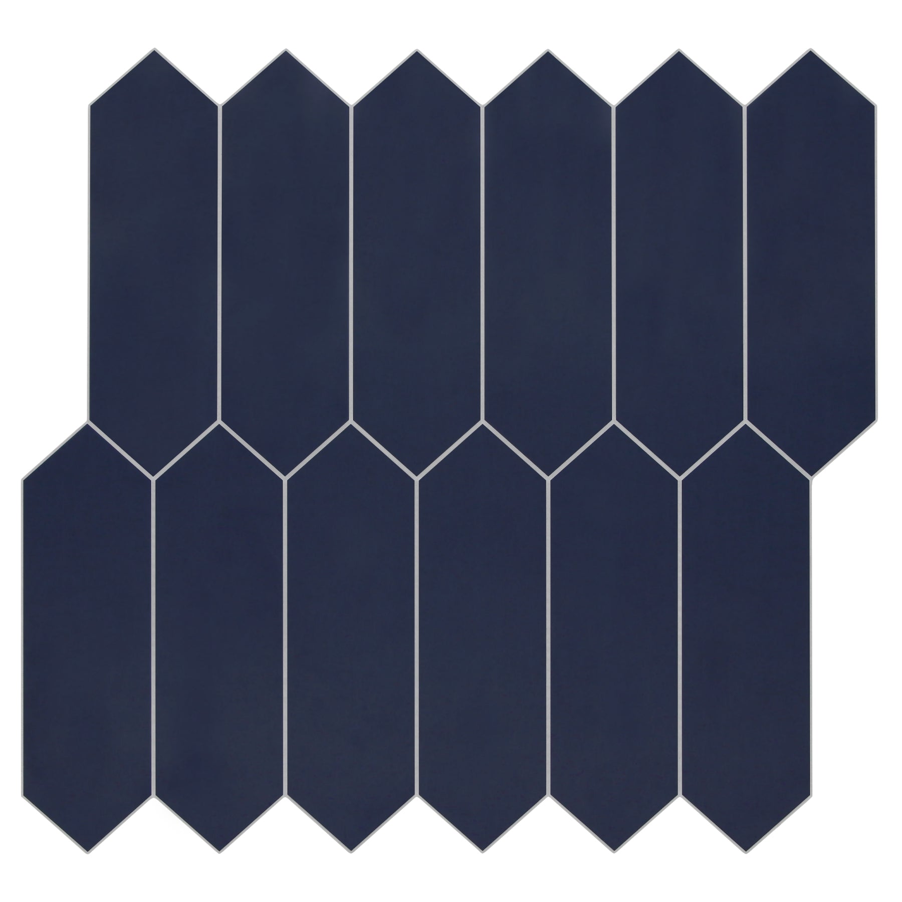 11.2" x 12" Navy Blue Long Hexagon Peel and Stick Backsplash Tile