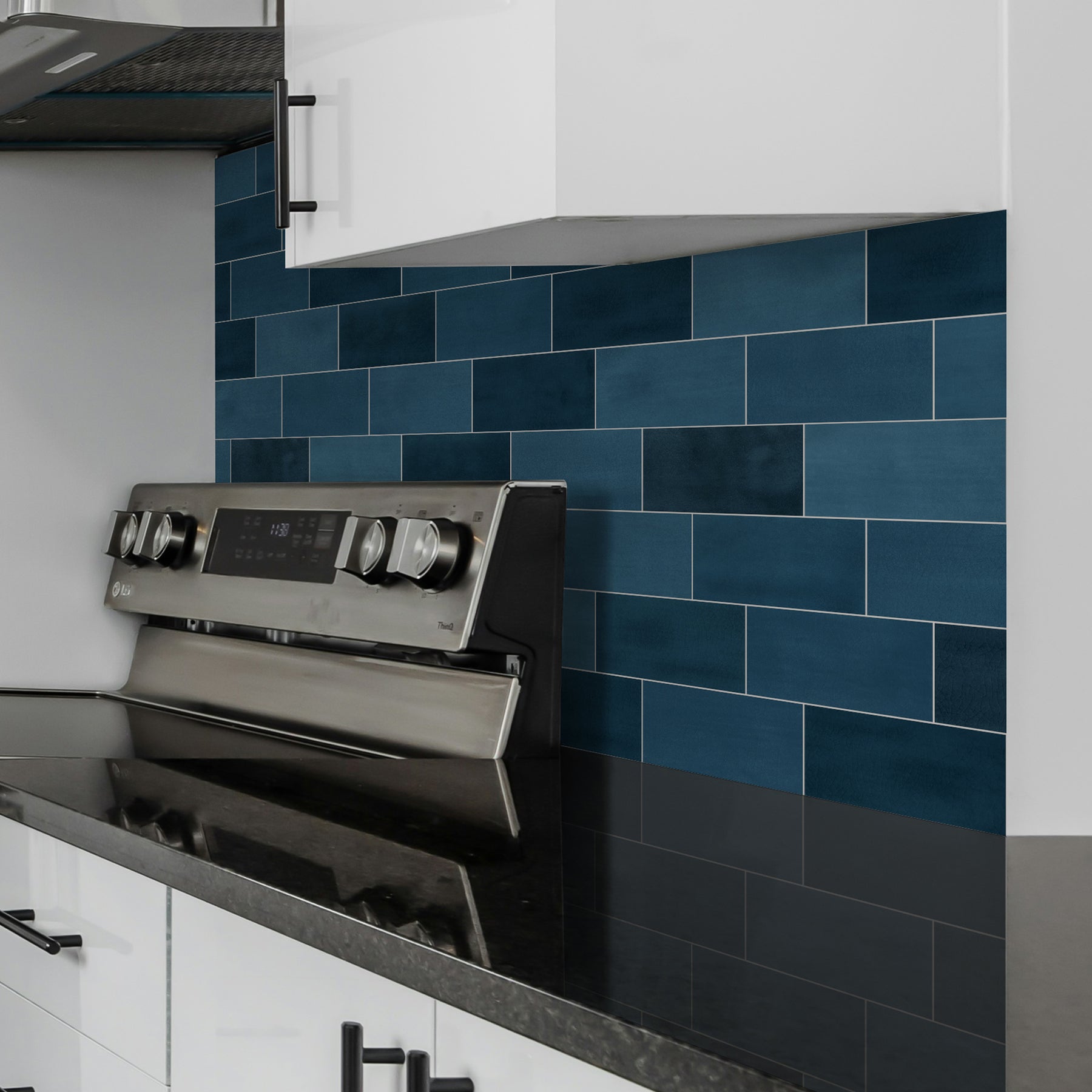 3x6" Blue Subway Peel and Stick Backsplash Tile