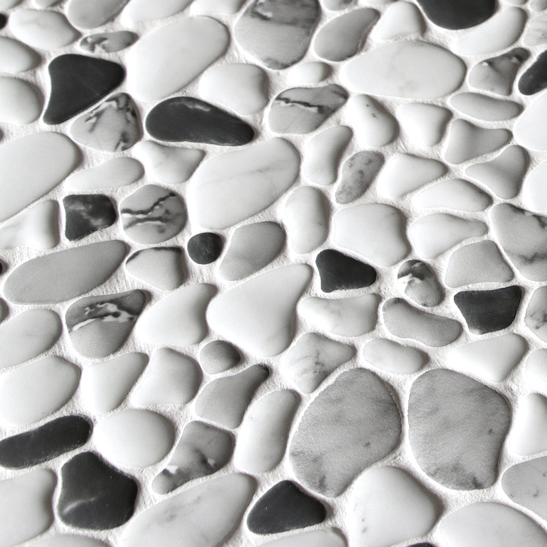 Pebble Grey Mix 12"x12" Recycled Glass Floor And Wall Mosaic Tile