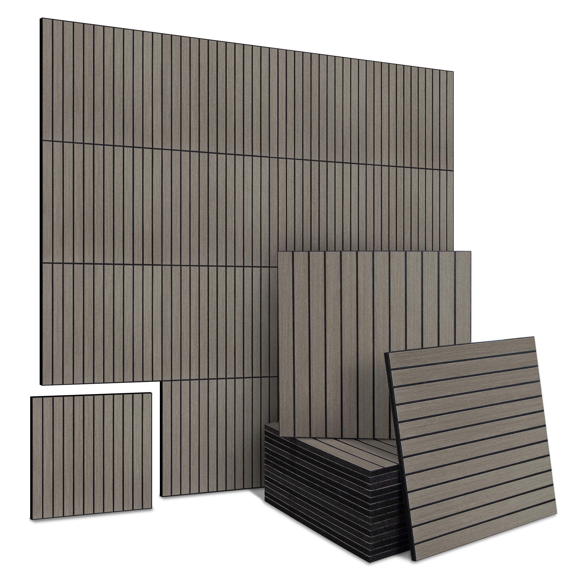 Gray PET Peel and Stick Acoustic Wall Paneling