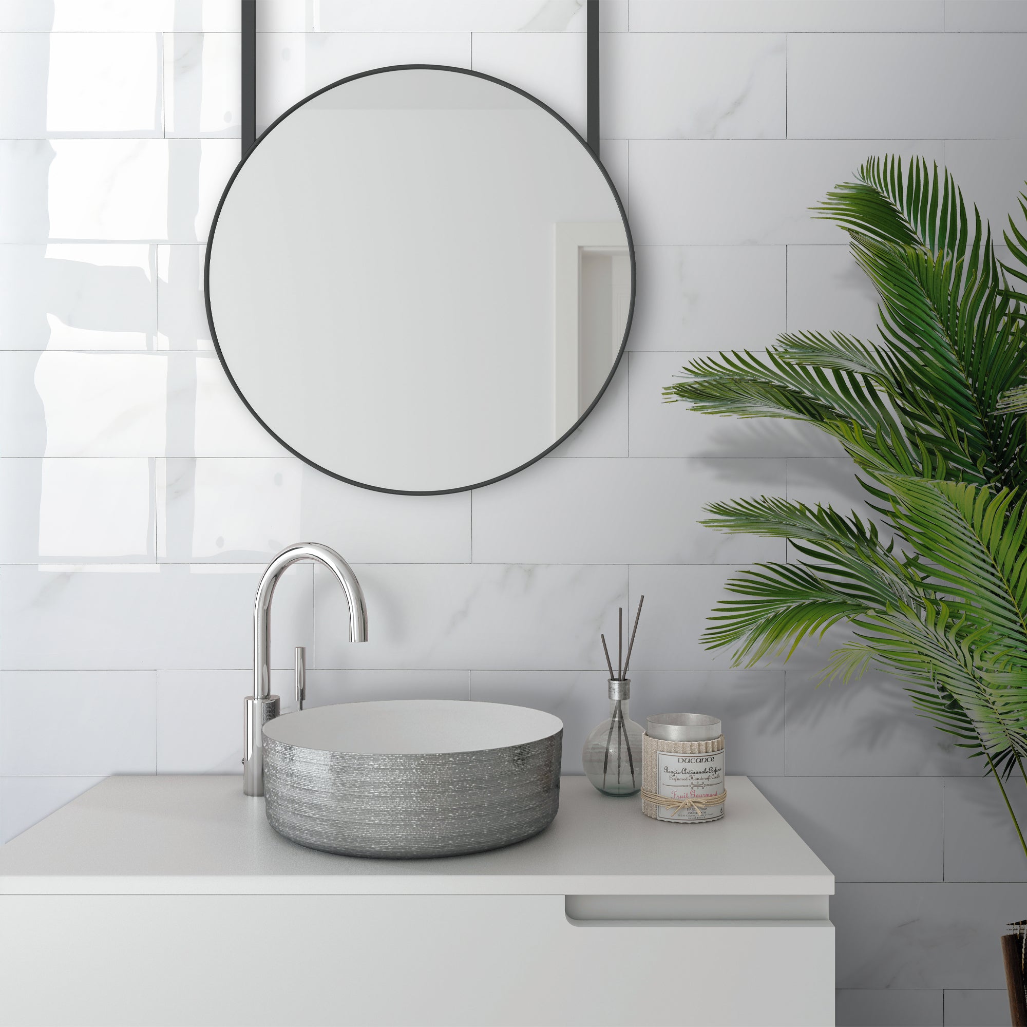 4x12" Subway Carrara White Peel and Stick Backsplash Tile