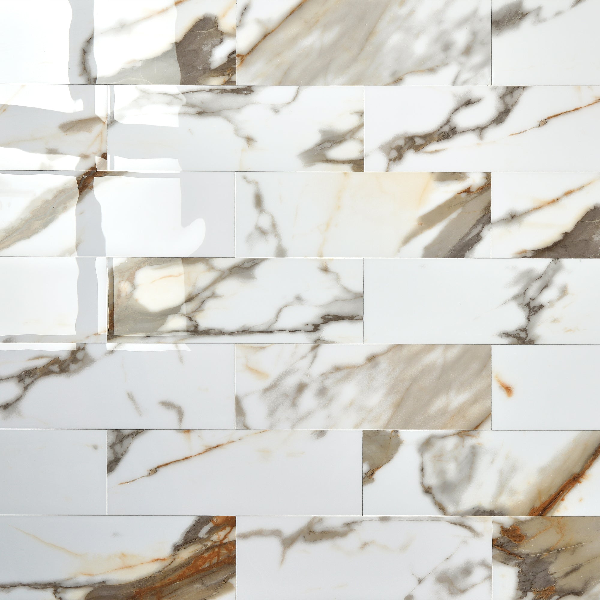 4x12" Subway Calacatta Gold Peel and Stick Backsplash Tile