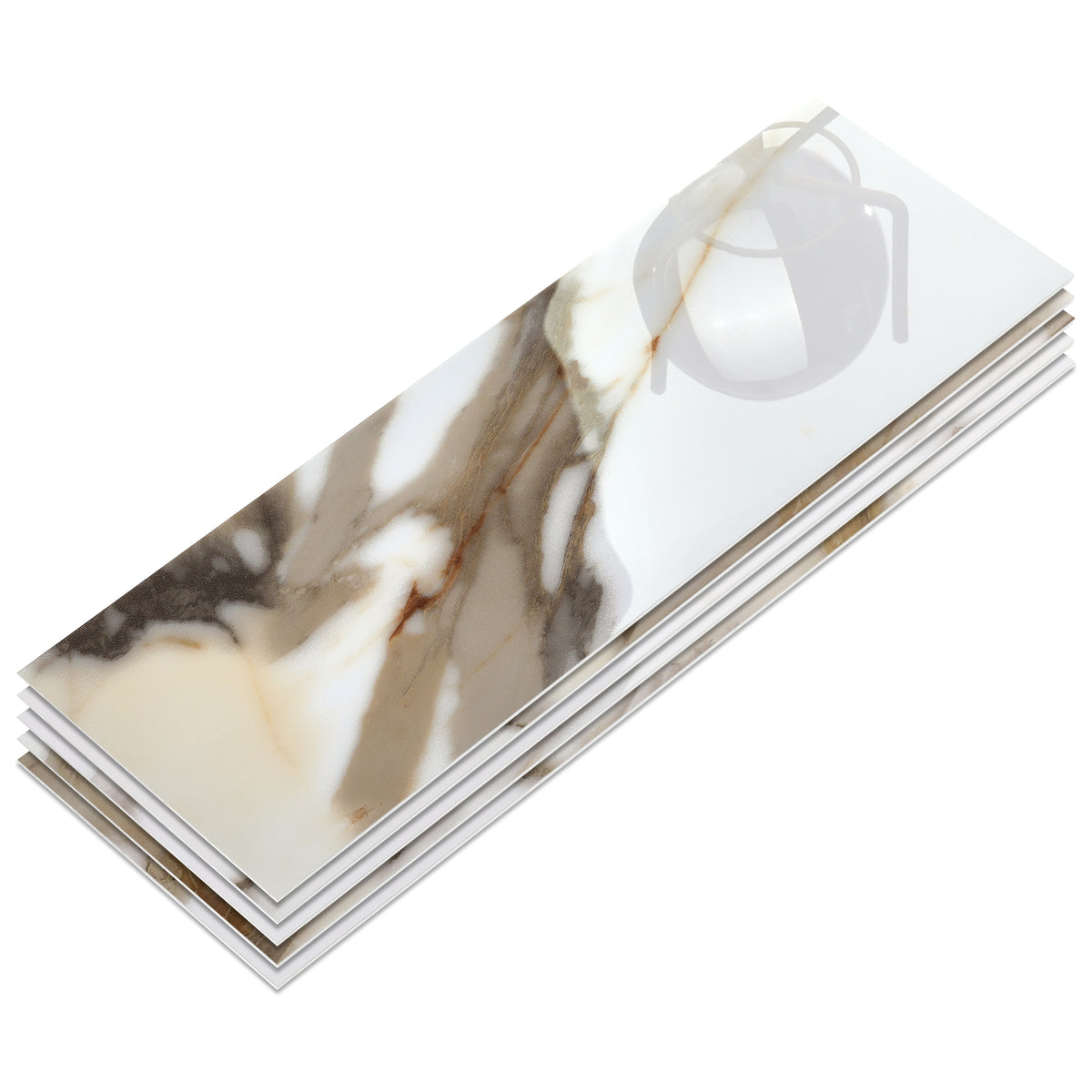 4x12" Subway Calacatta Gold Peel and Stick Backsplash Tile