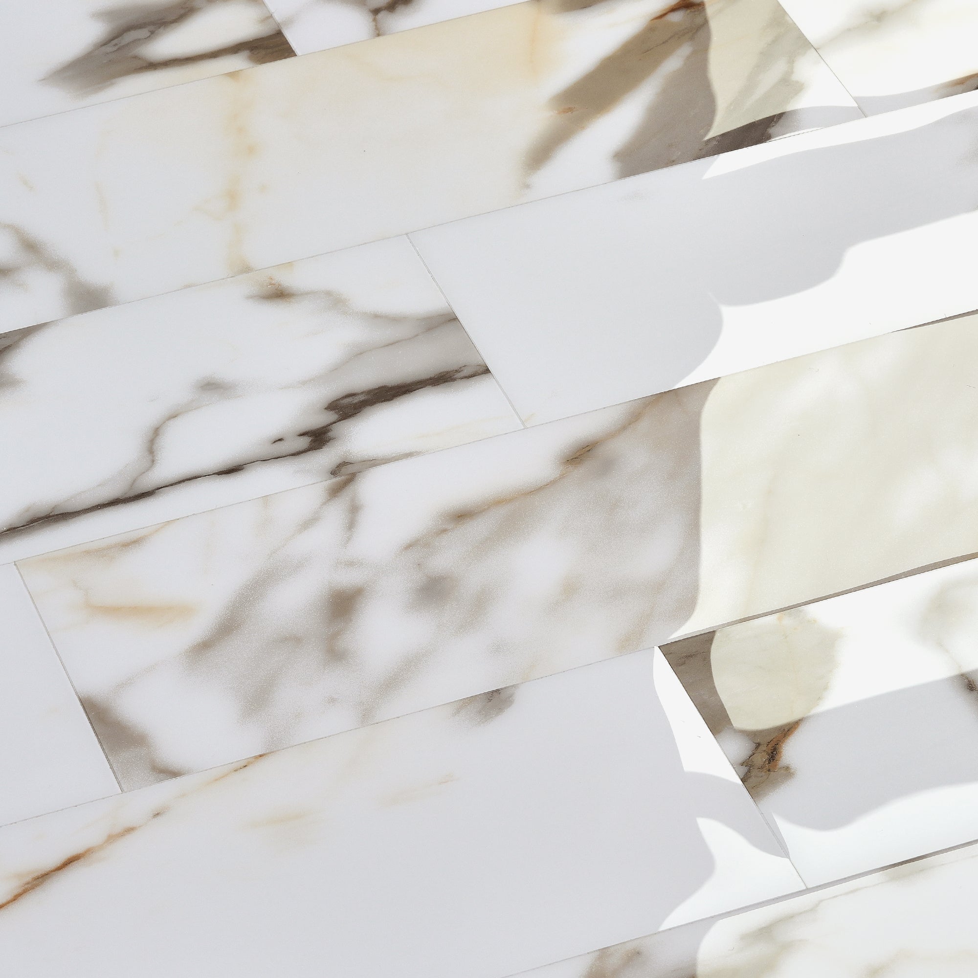 4x12" Subway Calacatta Gold Peel and Stick Backsplash Tile