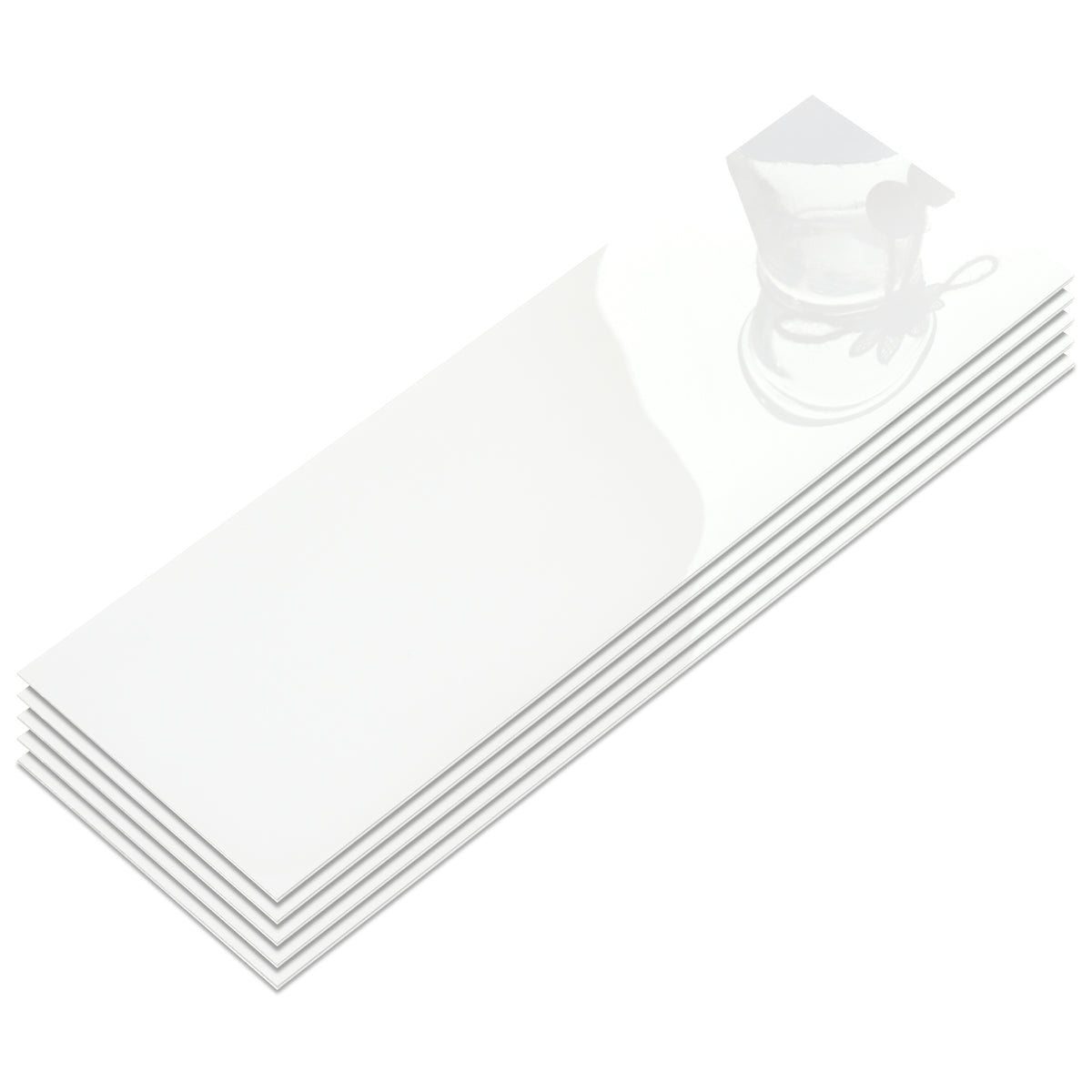 4x12" Subway Pure White Peel and Stick Backsplash Tile