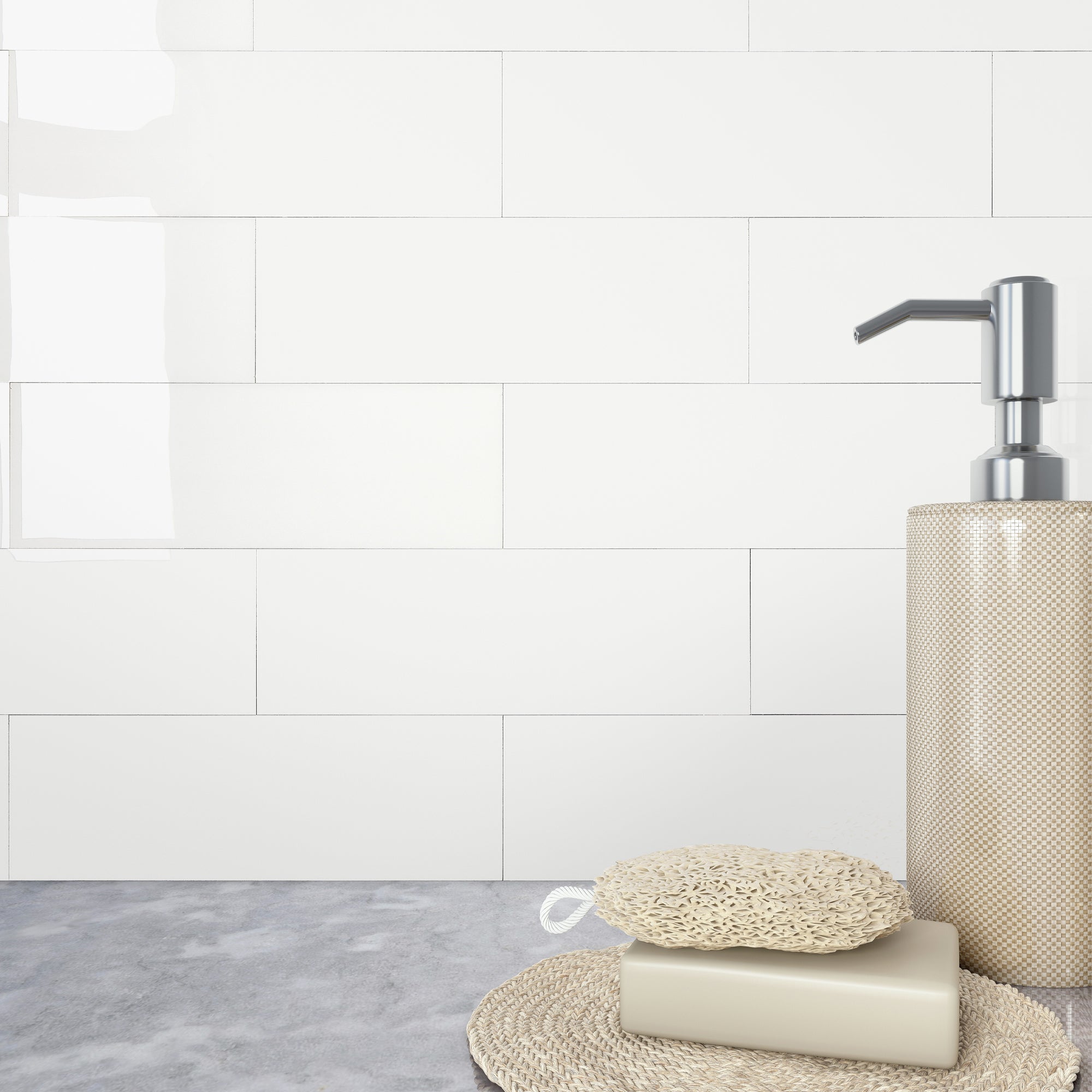 4x12" Subway Pure White Peel and Stick Backsplash Tile