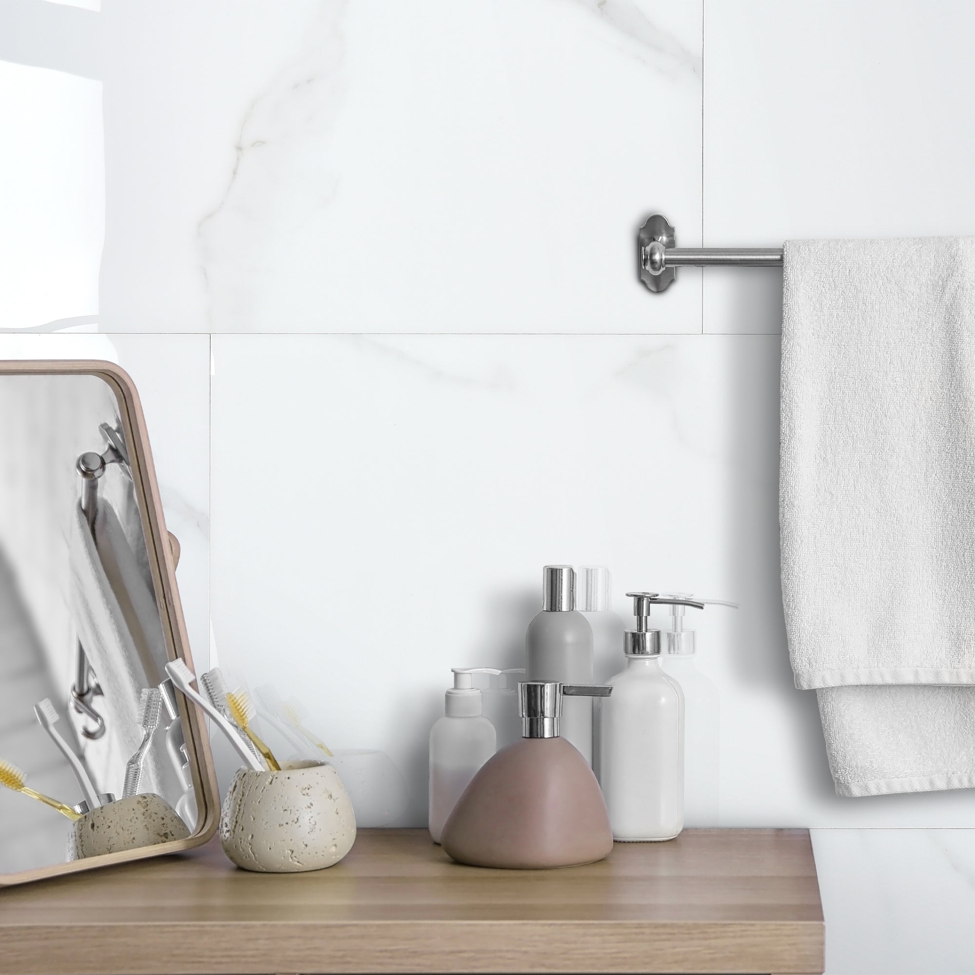 12x24" Subway Carrara White Peel and Stick Backsplash Tile