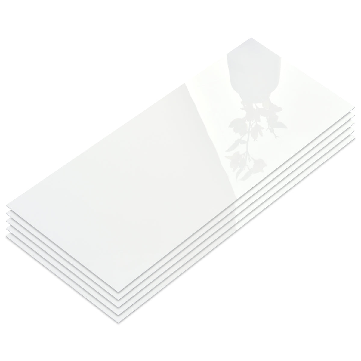 12x24" Subway Pure White Peel and Stick Backsplash Tile