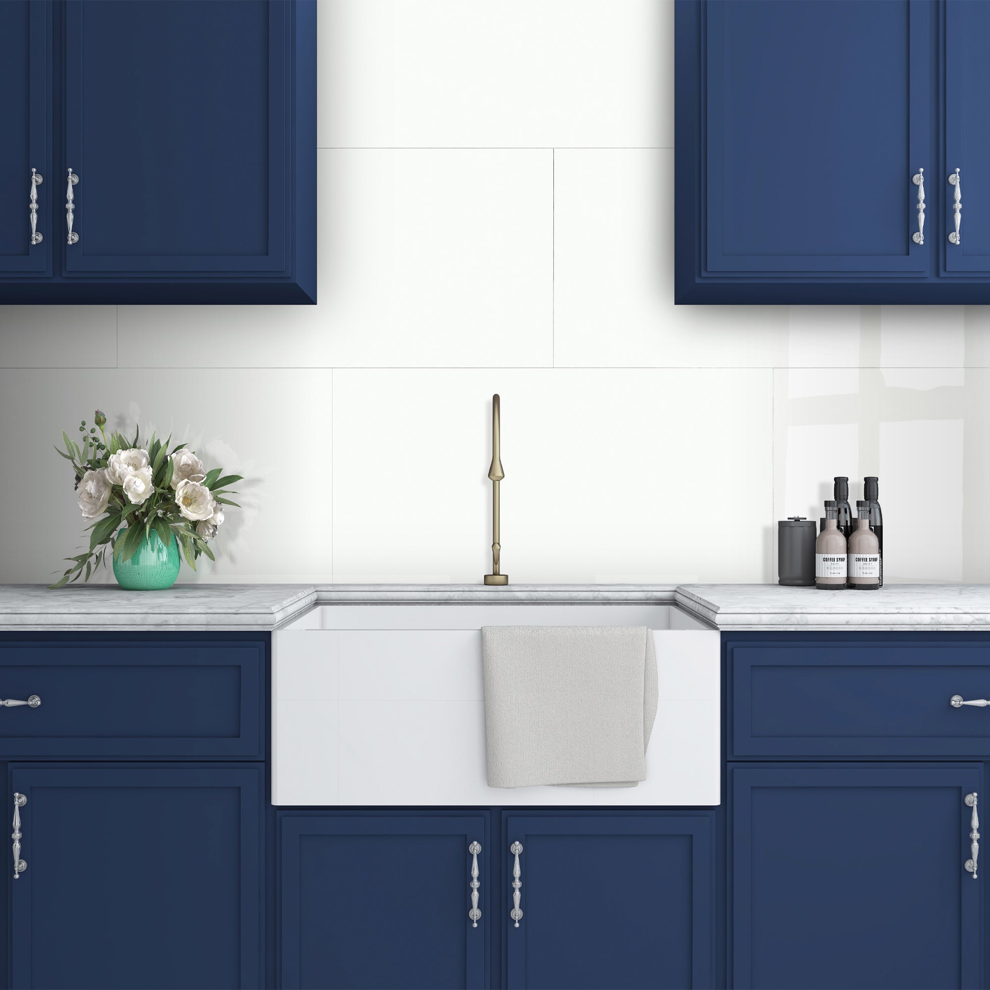 12x24" Subway Pure White Peel and Stick Backsplash Tile