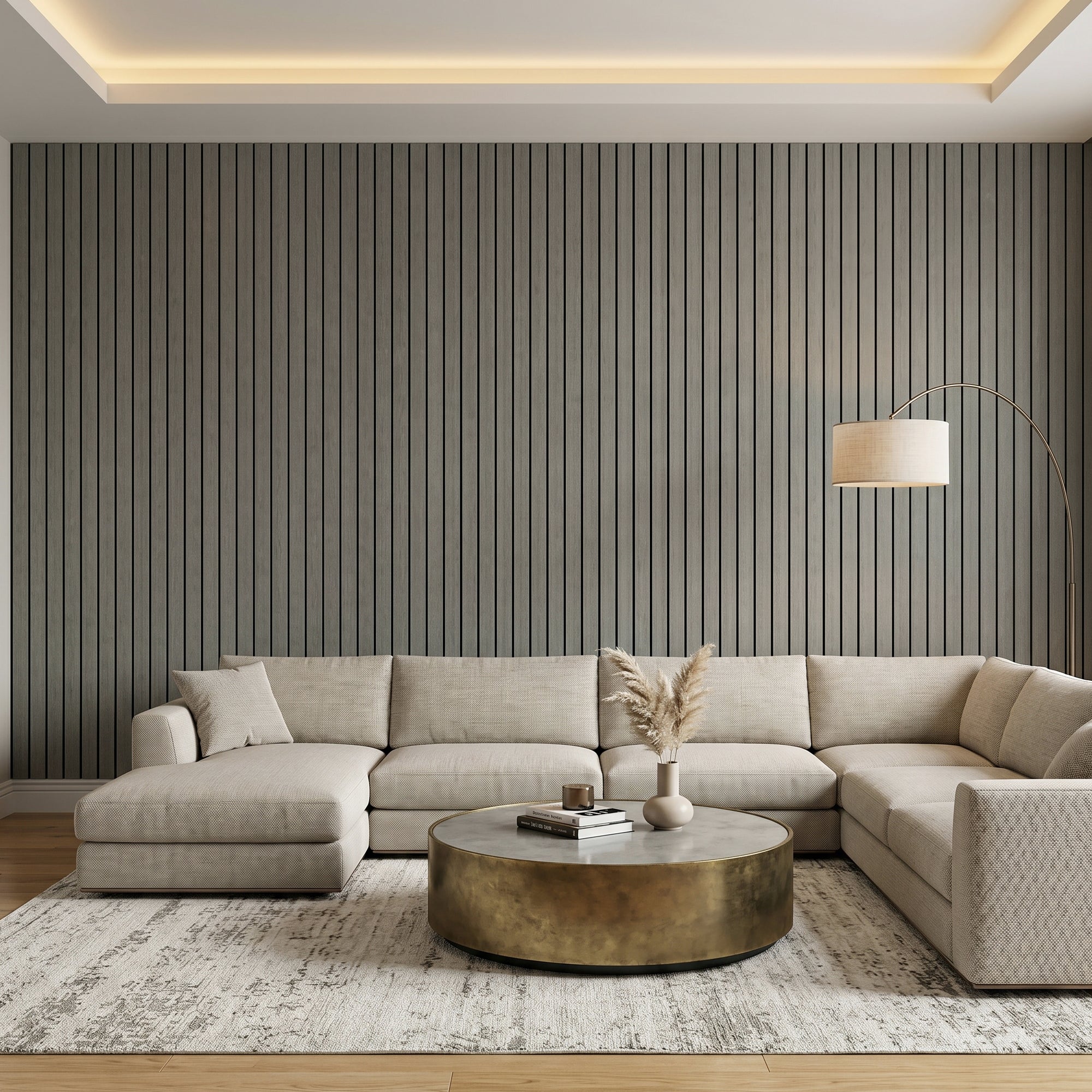 Gray Wood Grain Peel and Stick Wall Paneling Roll