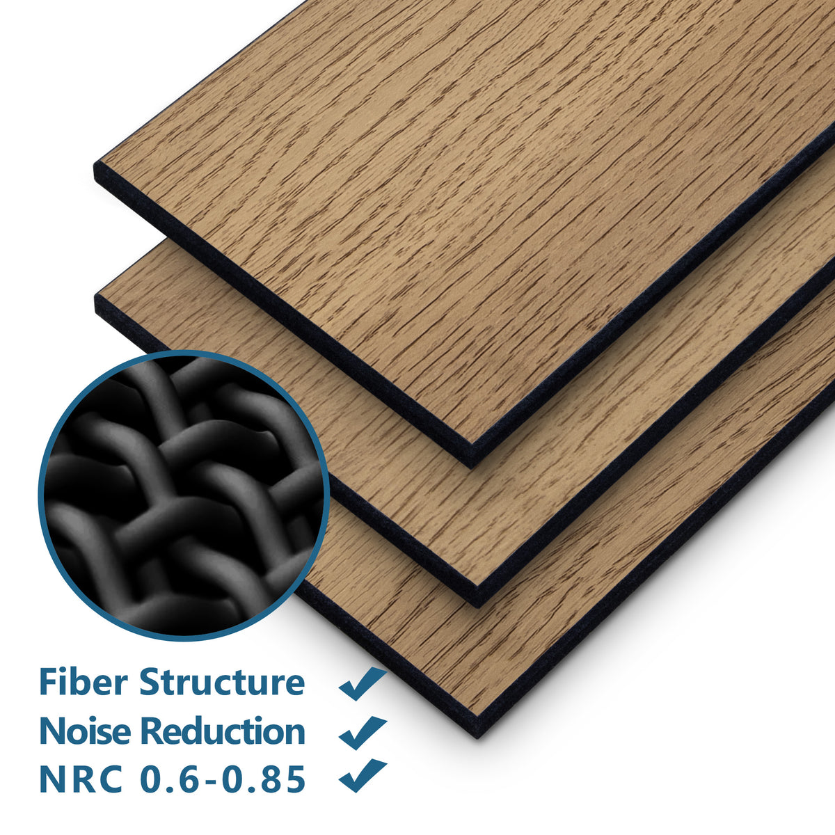 Natural Oak Peel and Stick Acoustic Wall Plank