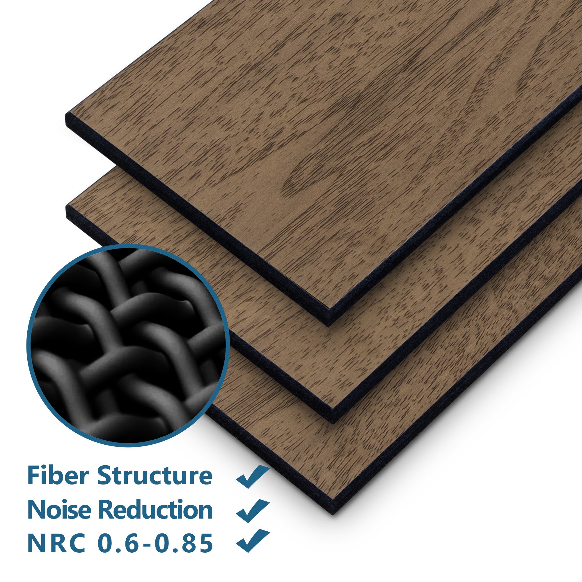 Walnut Peel and Stick Acoustic Wall Plank