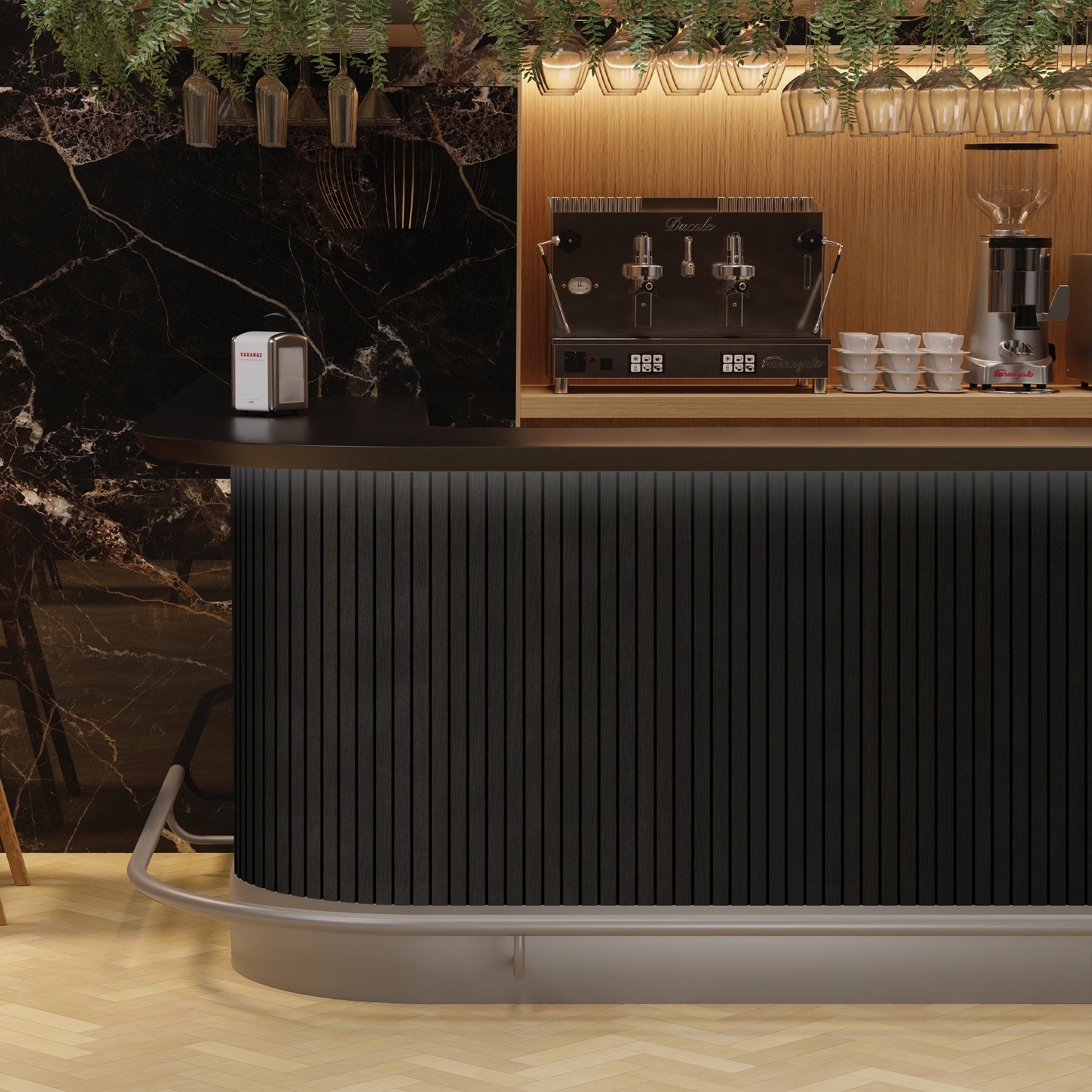 Black Oak Wood Slat Acoustic Panels Decorative Wall Paneling