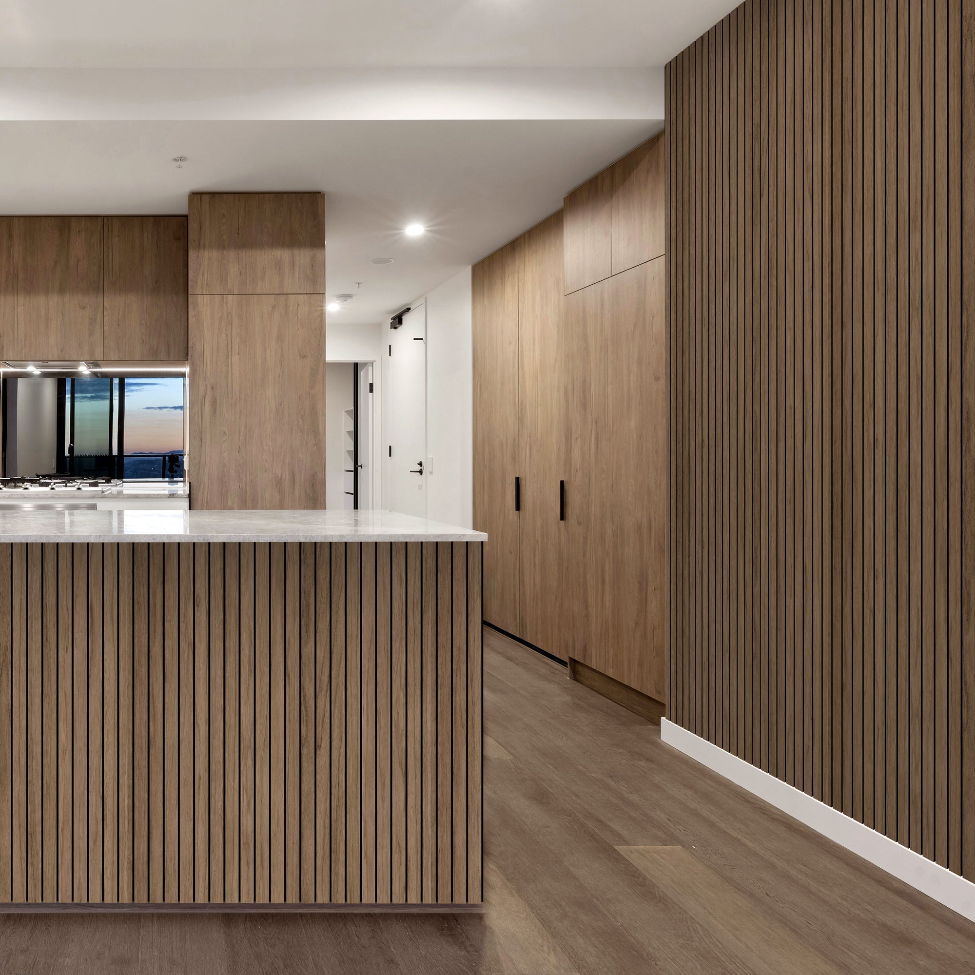 Walnut Wood Slat Acoustic Panels Decorative Wall Paneling