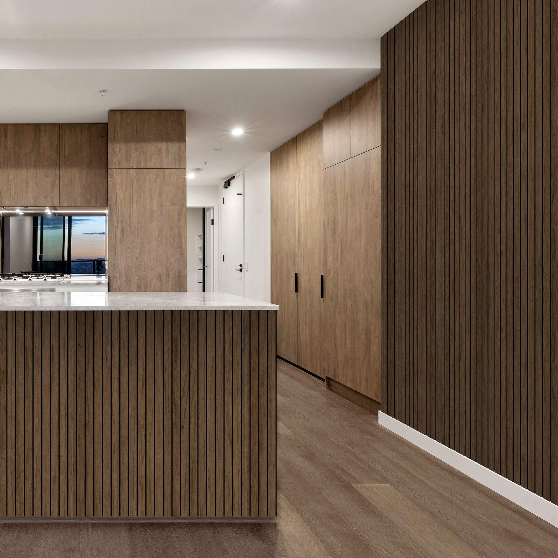 Walnut Wood Slat Acoustic Panels Decorative Wall Paneling