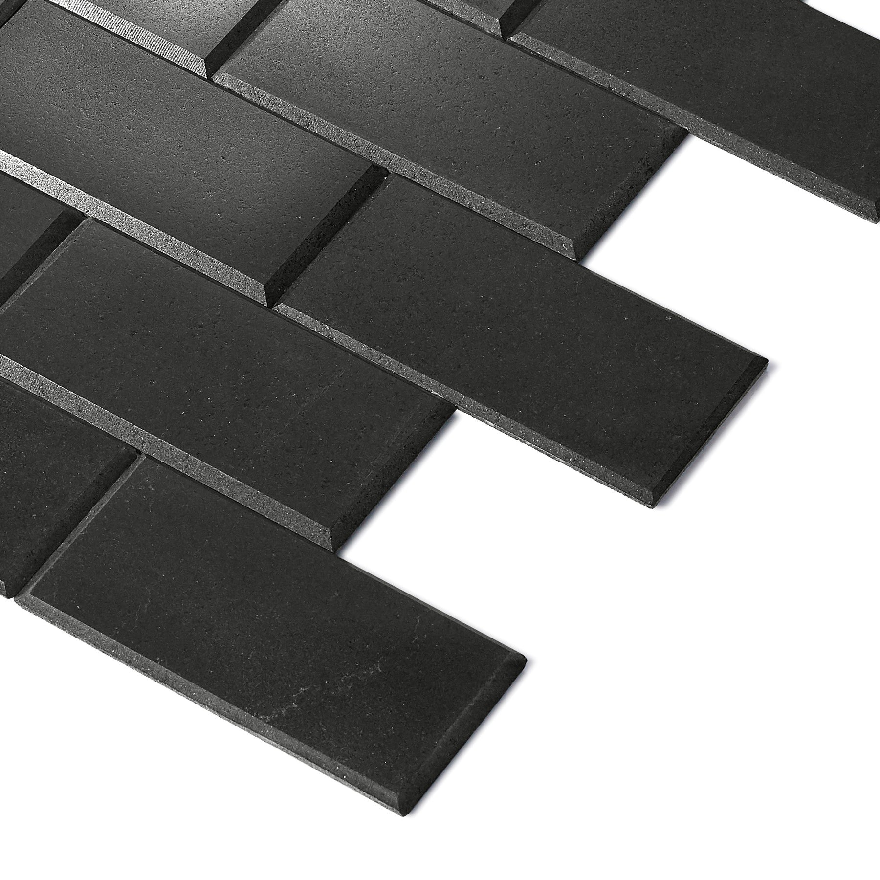Subway Black Natural Marble Peel and Stick Backsplash Tile
