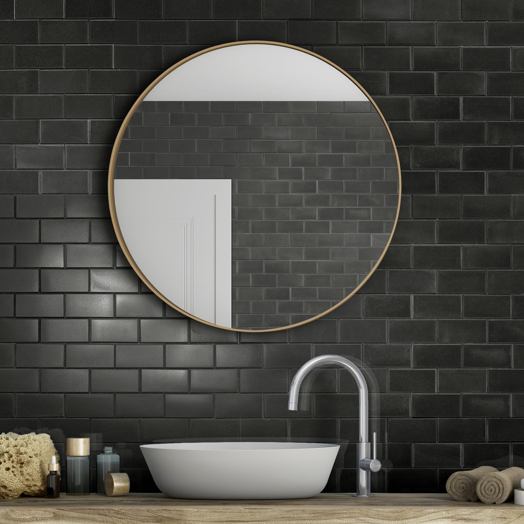 Subway Black Natural Marble Peel and Stick Backsplash Tile