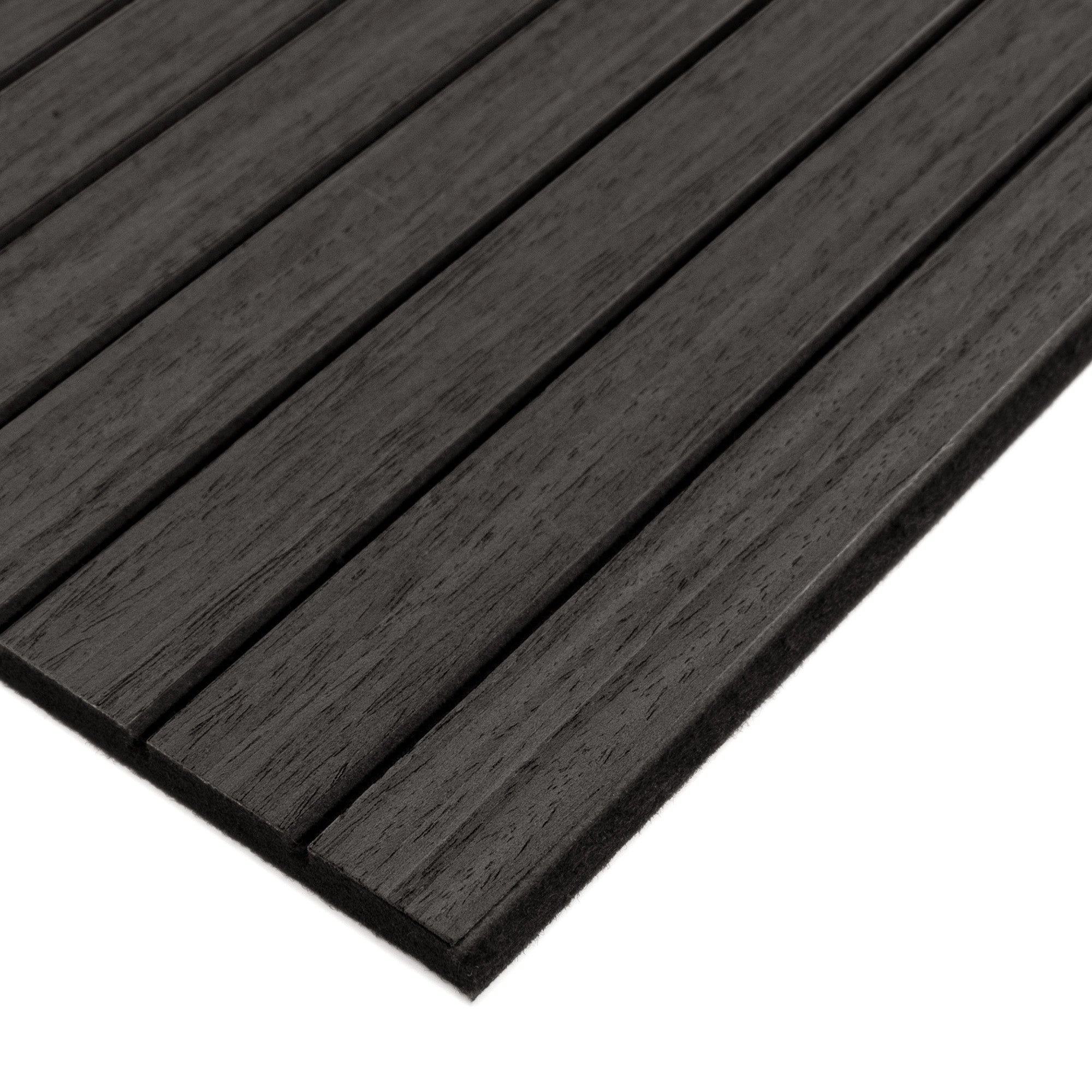 Black Grey Oak Wood Slat Acoustic Panels Decorative Wall Paneling