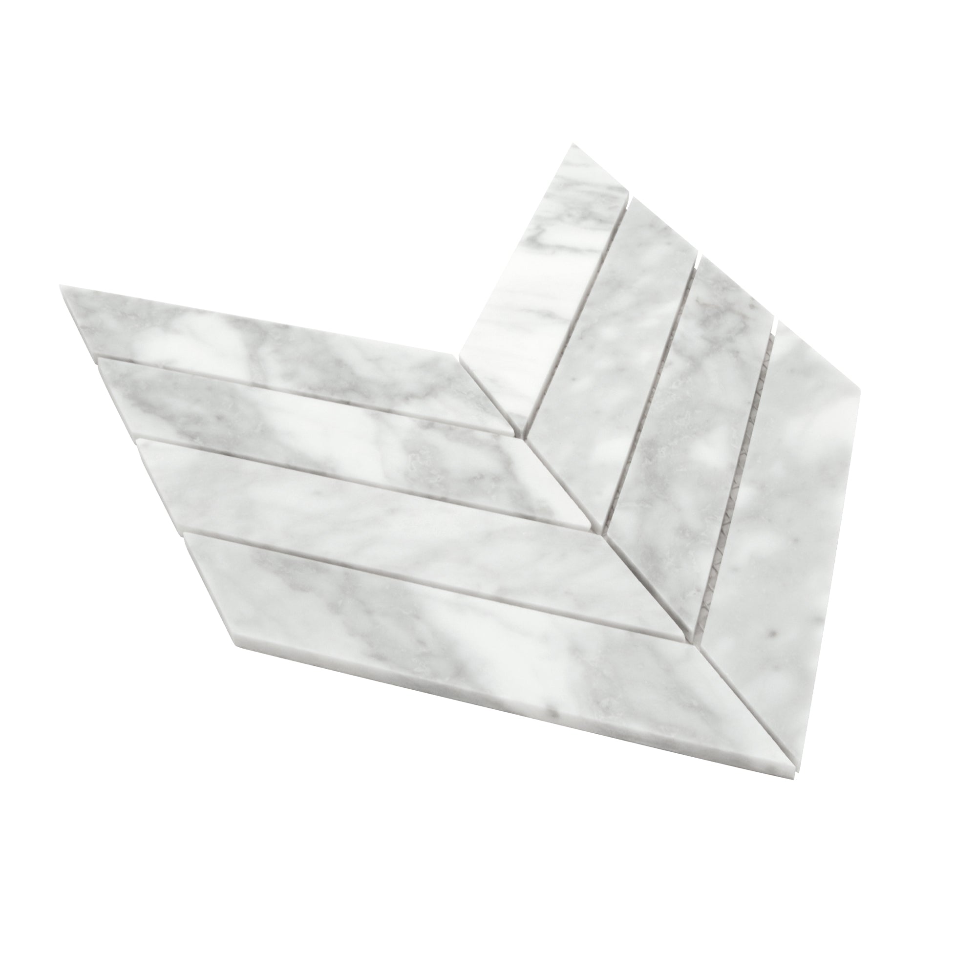 Carrara White Chevron Natural Marble Floor and Wall Mosaic Tile