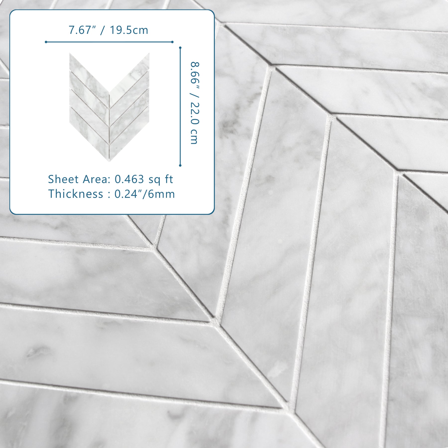 Carrara White Chevron Marble Floor And Wall Mosaic Tile