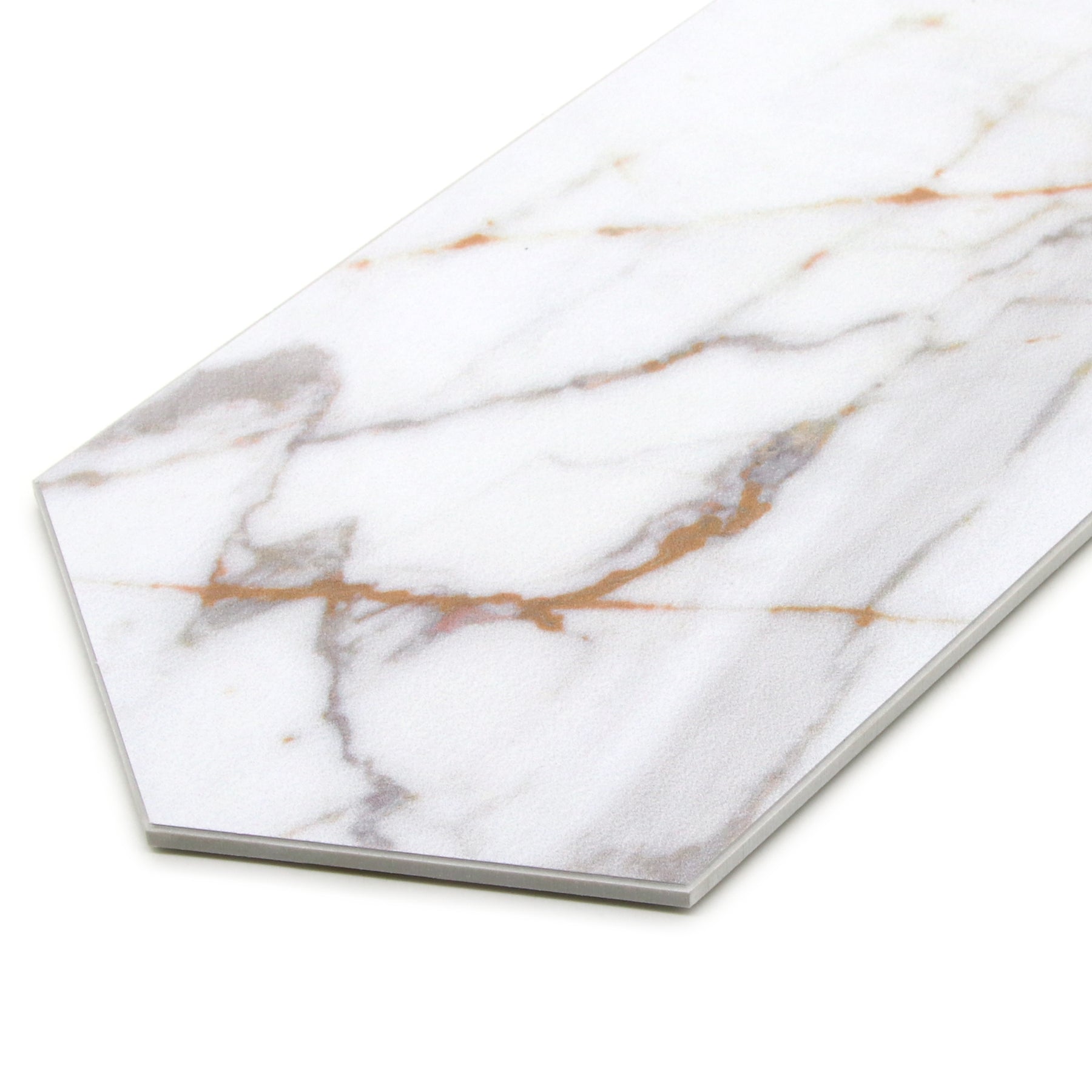 Calacatta Gold Long Hexagon Peel And Stick Backsplash Tile