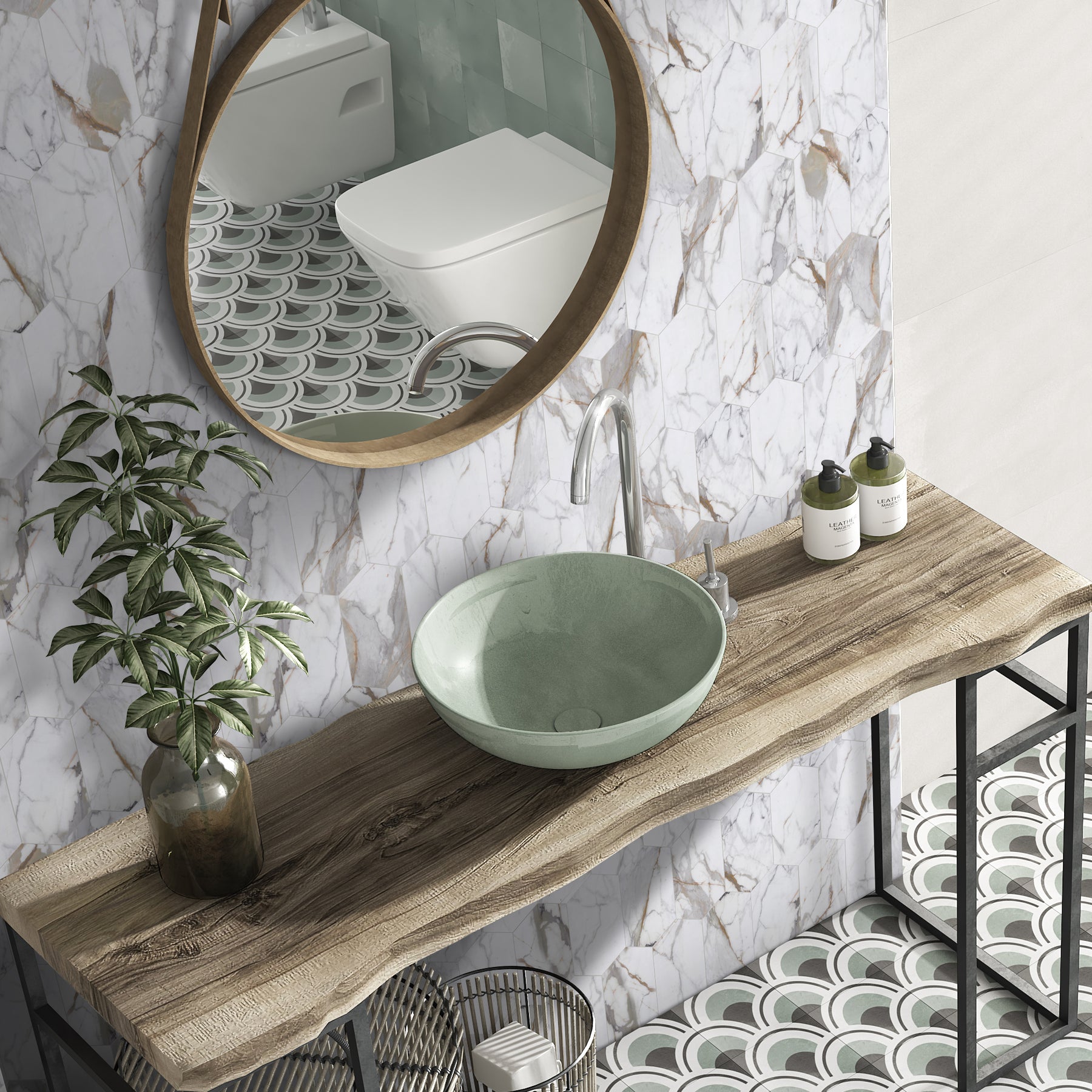 Calacatta Gold Long Hexagon Peel And Stick Backsplash Tile