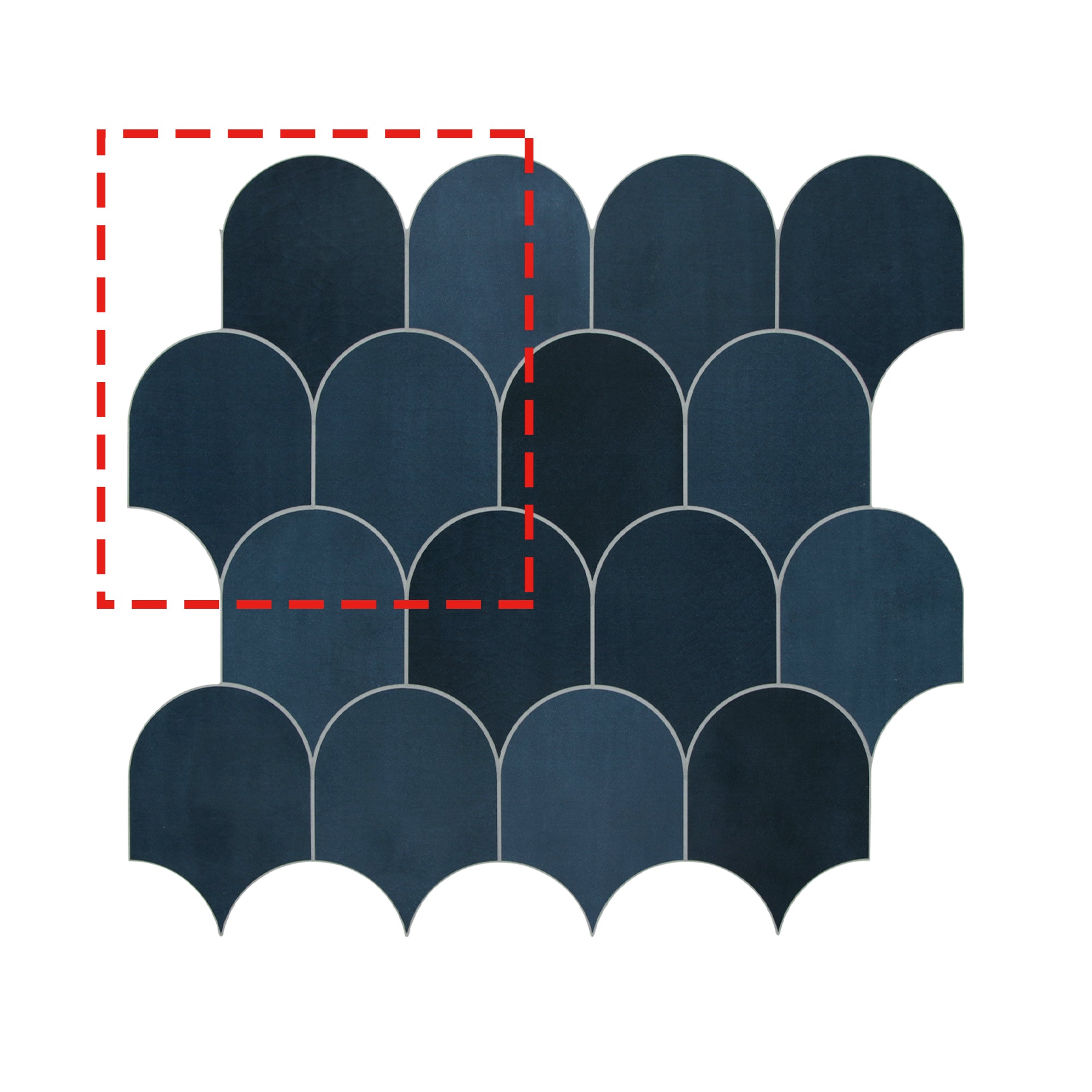 Blue Fish Scale Peel and Stick Backsplash Tile