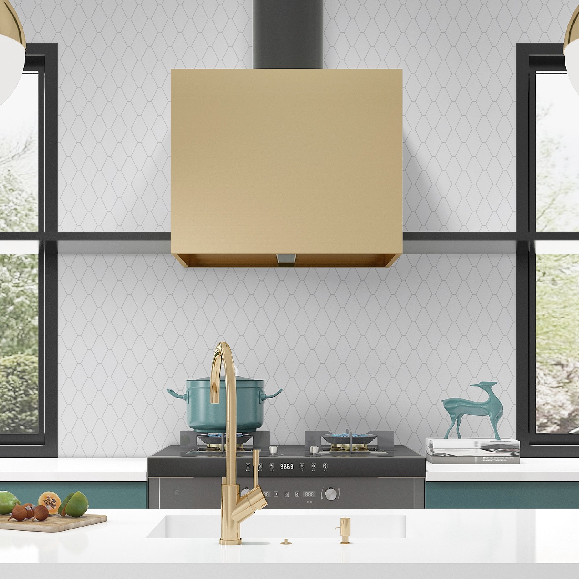 Diamond White Peel and Stick Backsplash Tile