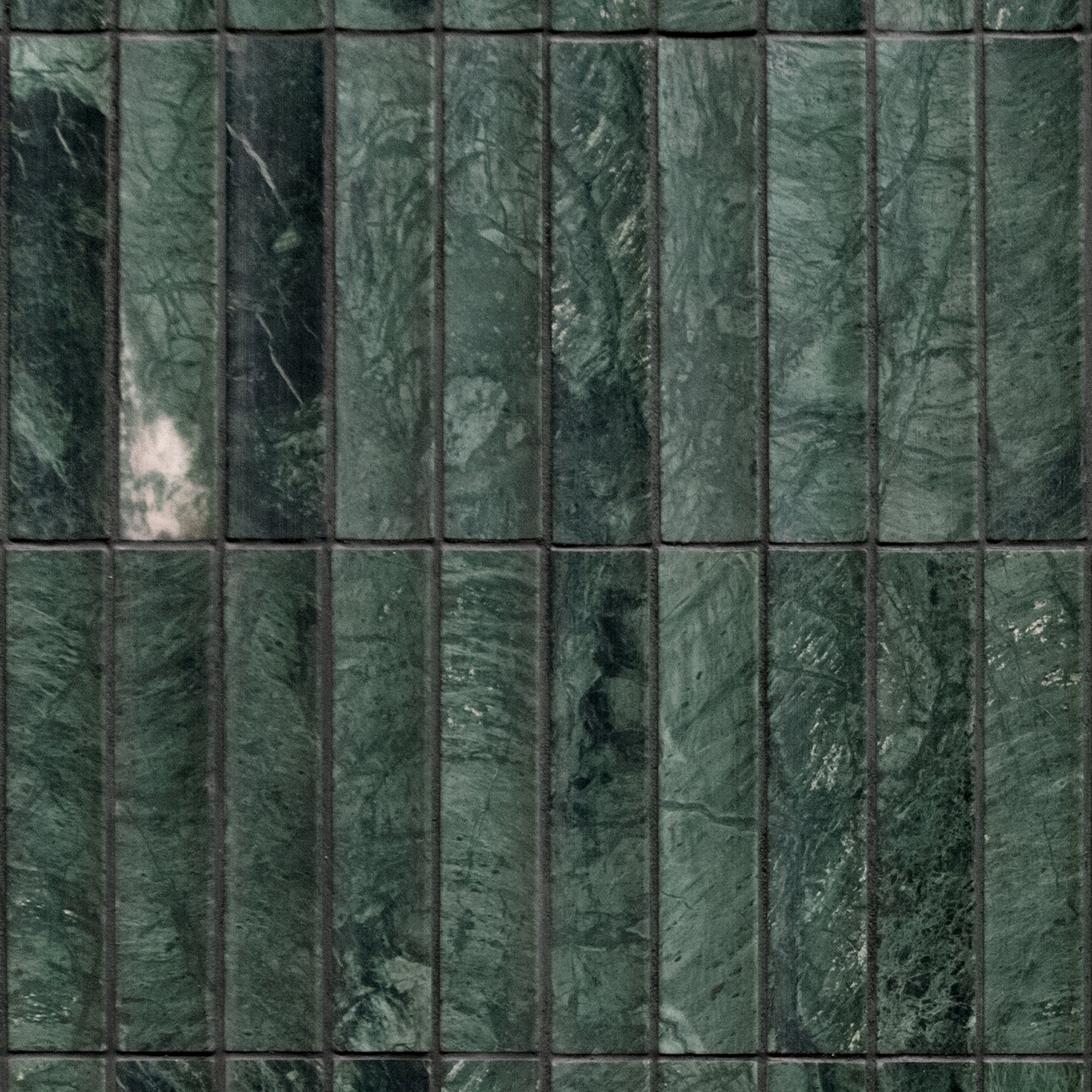Stacked Indian Green Flucted Natural Marble Wall Mosaic Tile