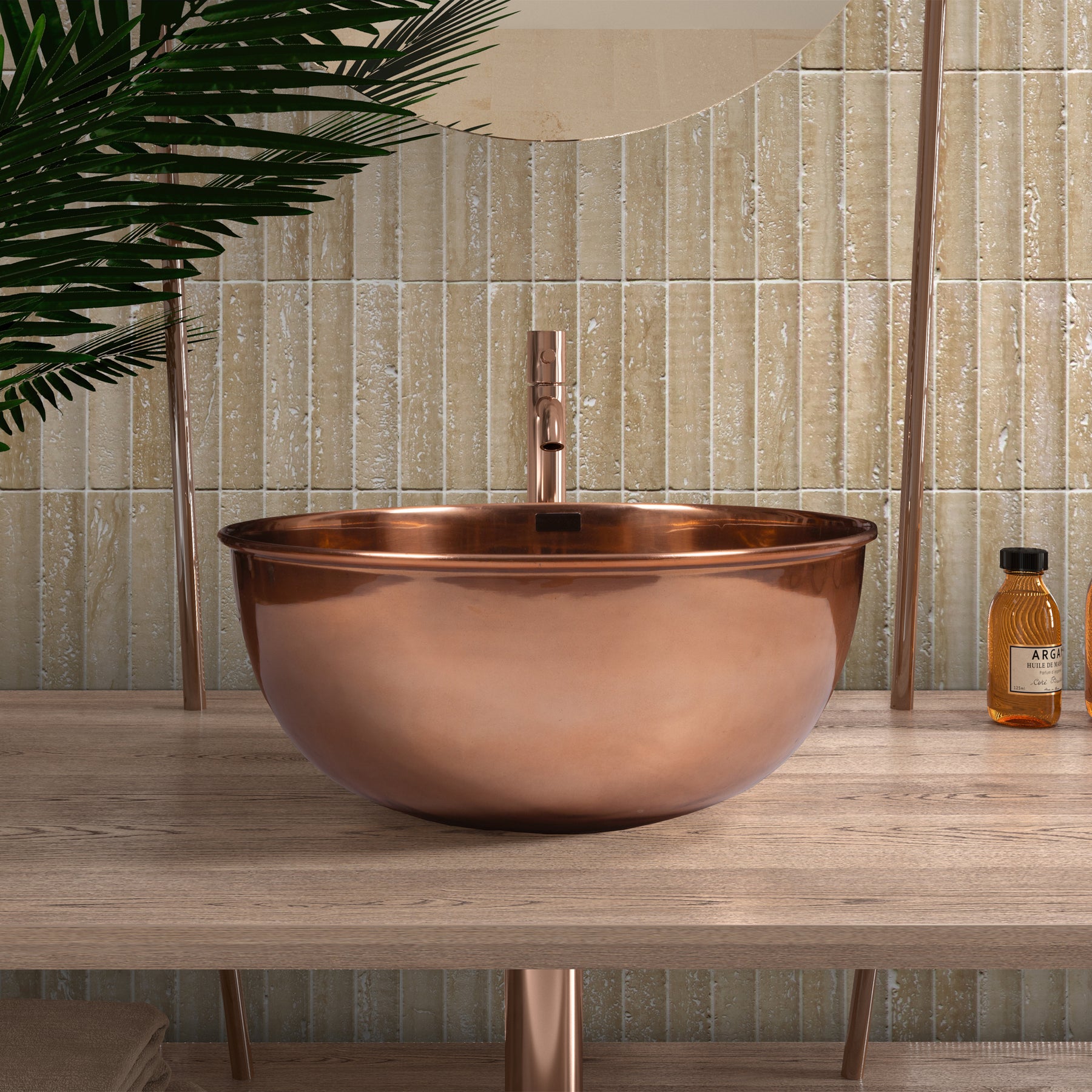 Stacked Travertino Flucted Natural Marble Wall Mosaic Tile