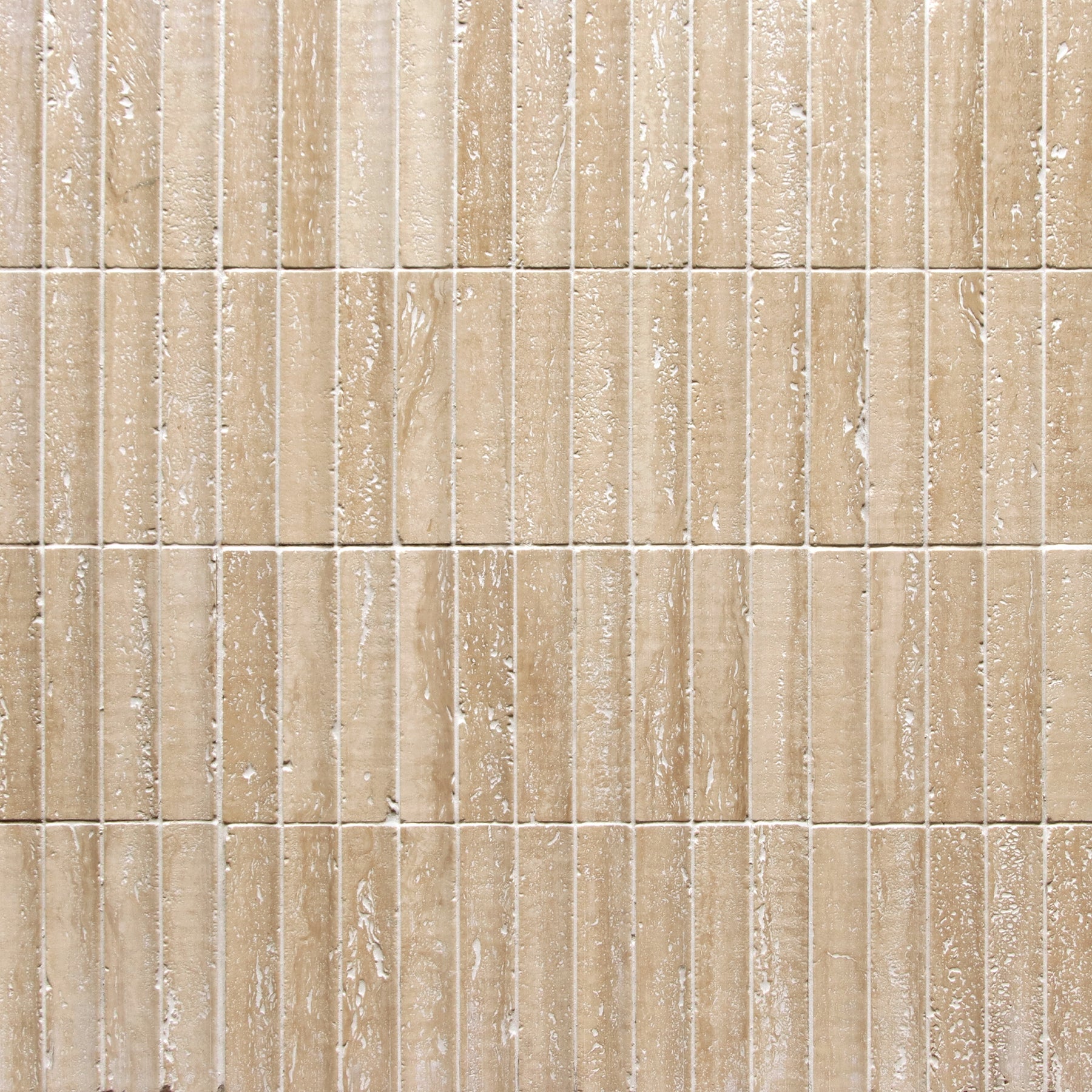 Stacked Travertino Flucted Natural Marble Wall Mosaic Tile