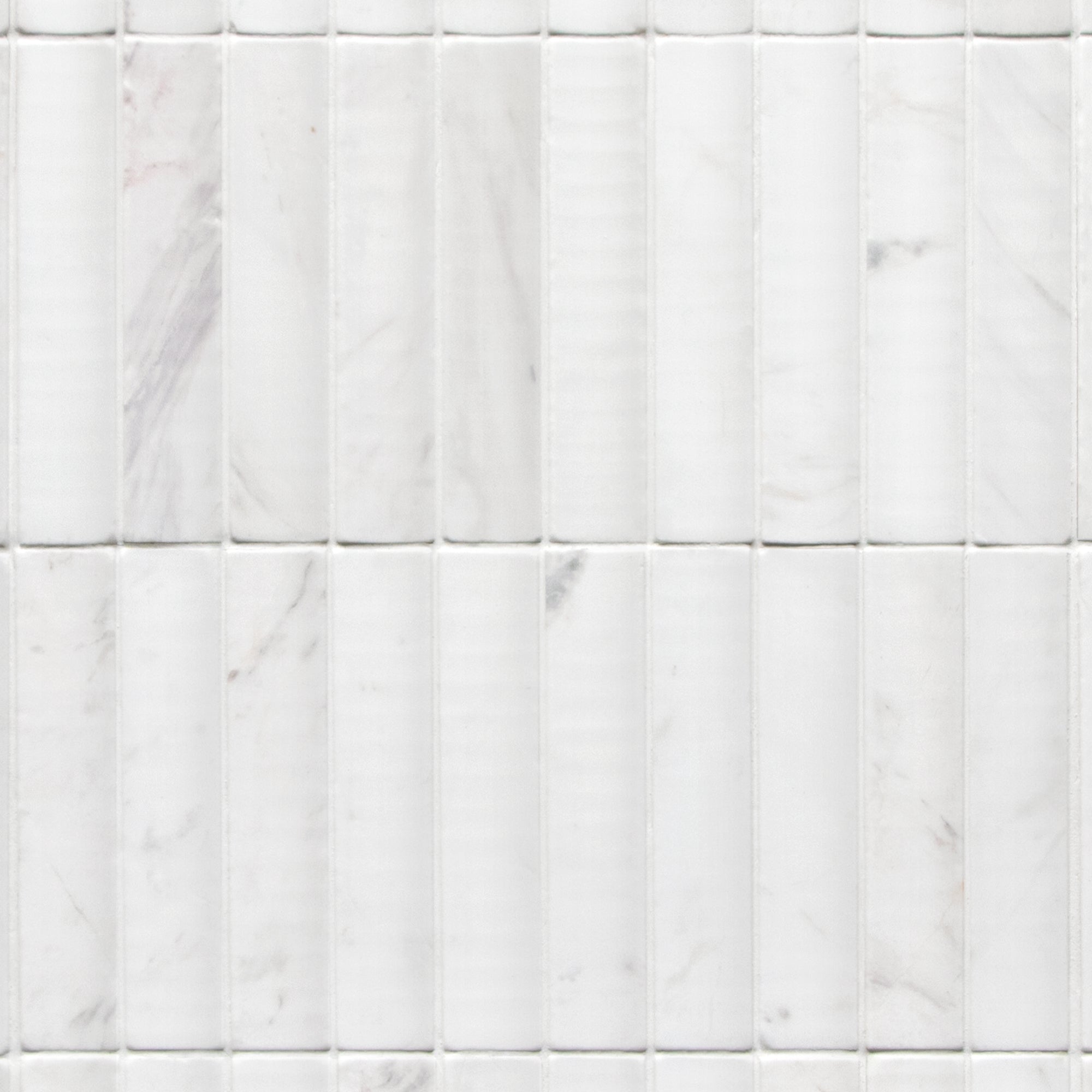 Stacked White Calacatta Fluted Natural Marble Wall Mosaic Tile