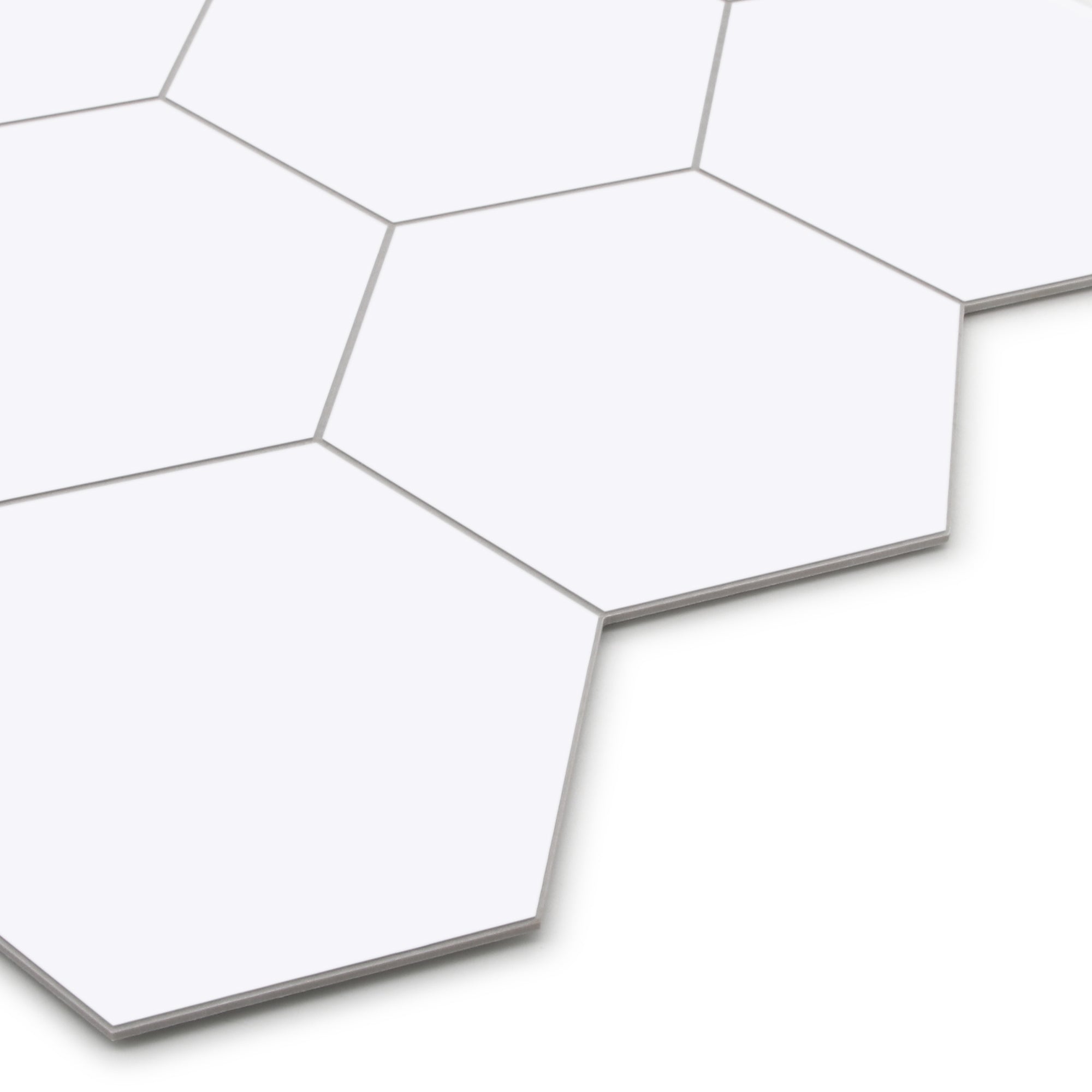 Big Hexagon White Peel and Stick Backsplash Tile