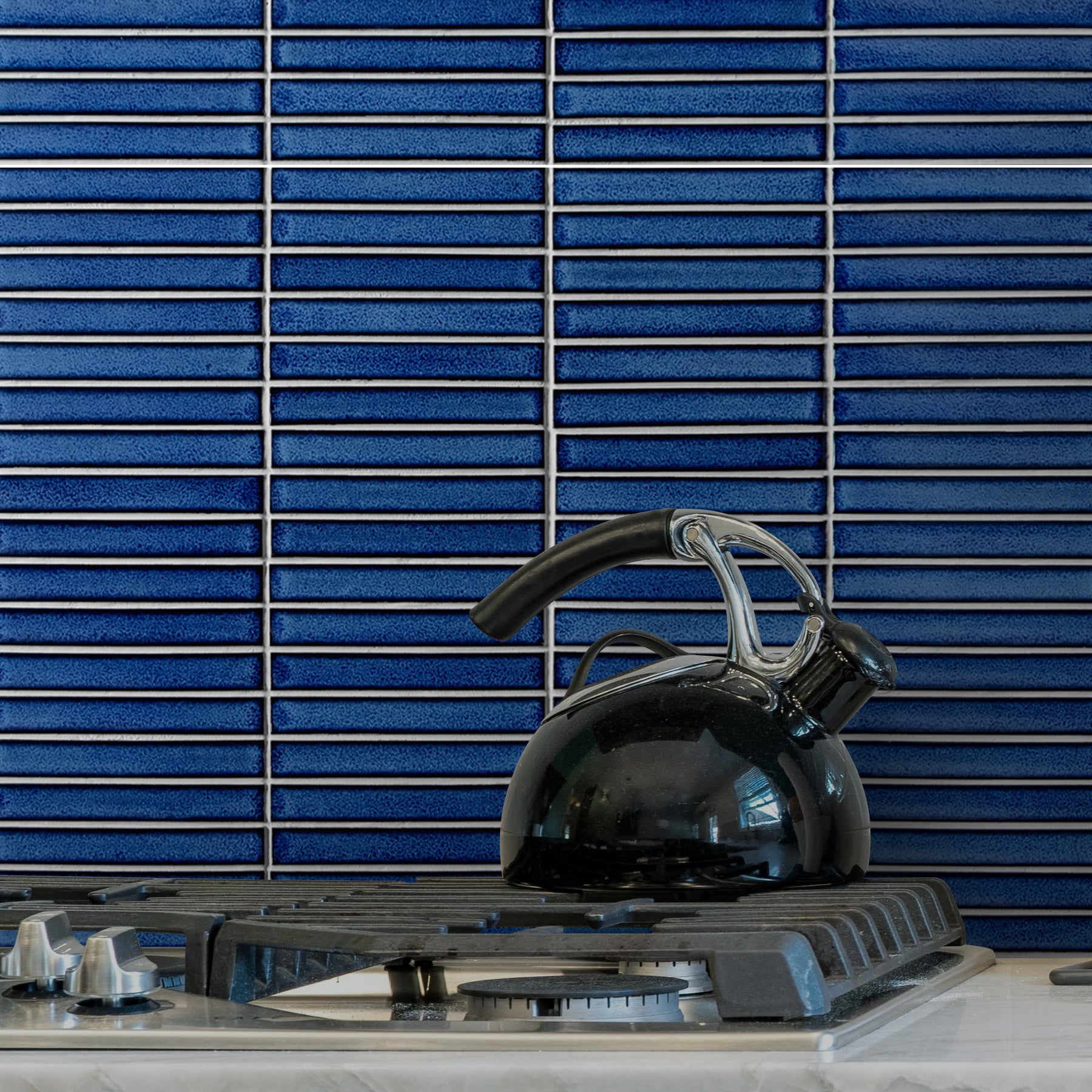 Kit Kat Blue Porcelain Floor and Wall Mosaic Tile