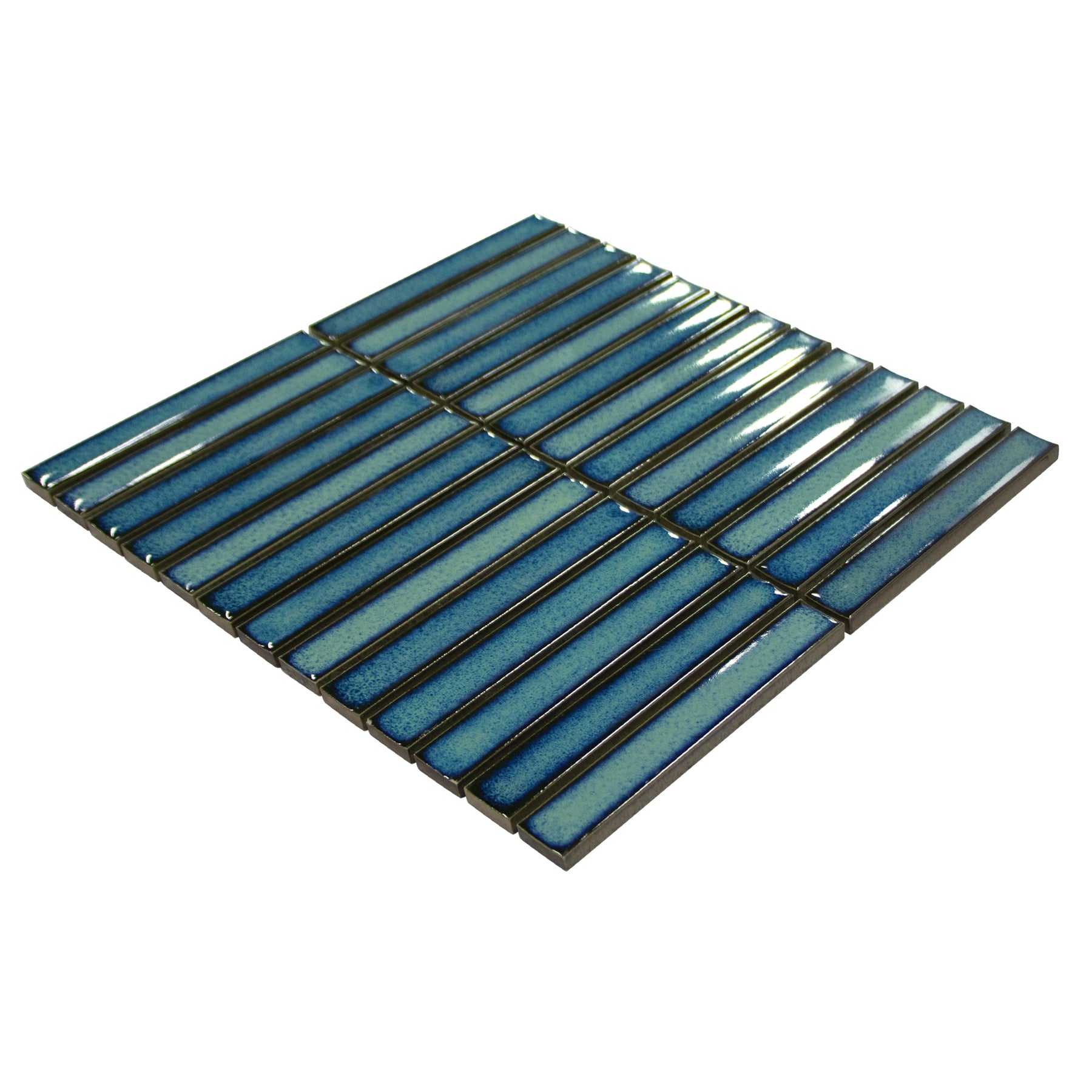 Kit Kat Blue Mixed Porcelain Floor and Wall Mosaic Tile