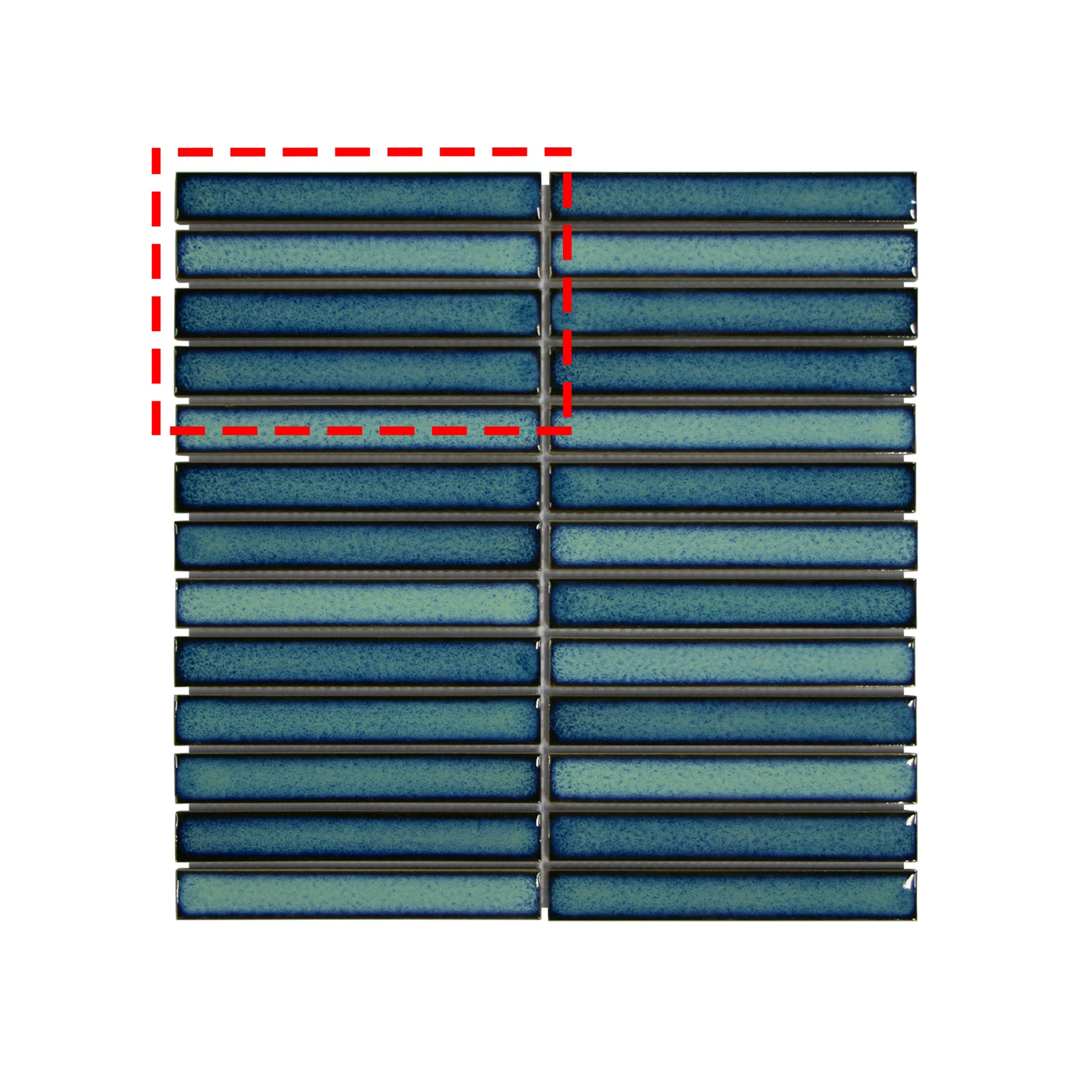 Kit Kat Blue Mixed Porcelain Floor and Wall Mosaic Tile