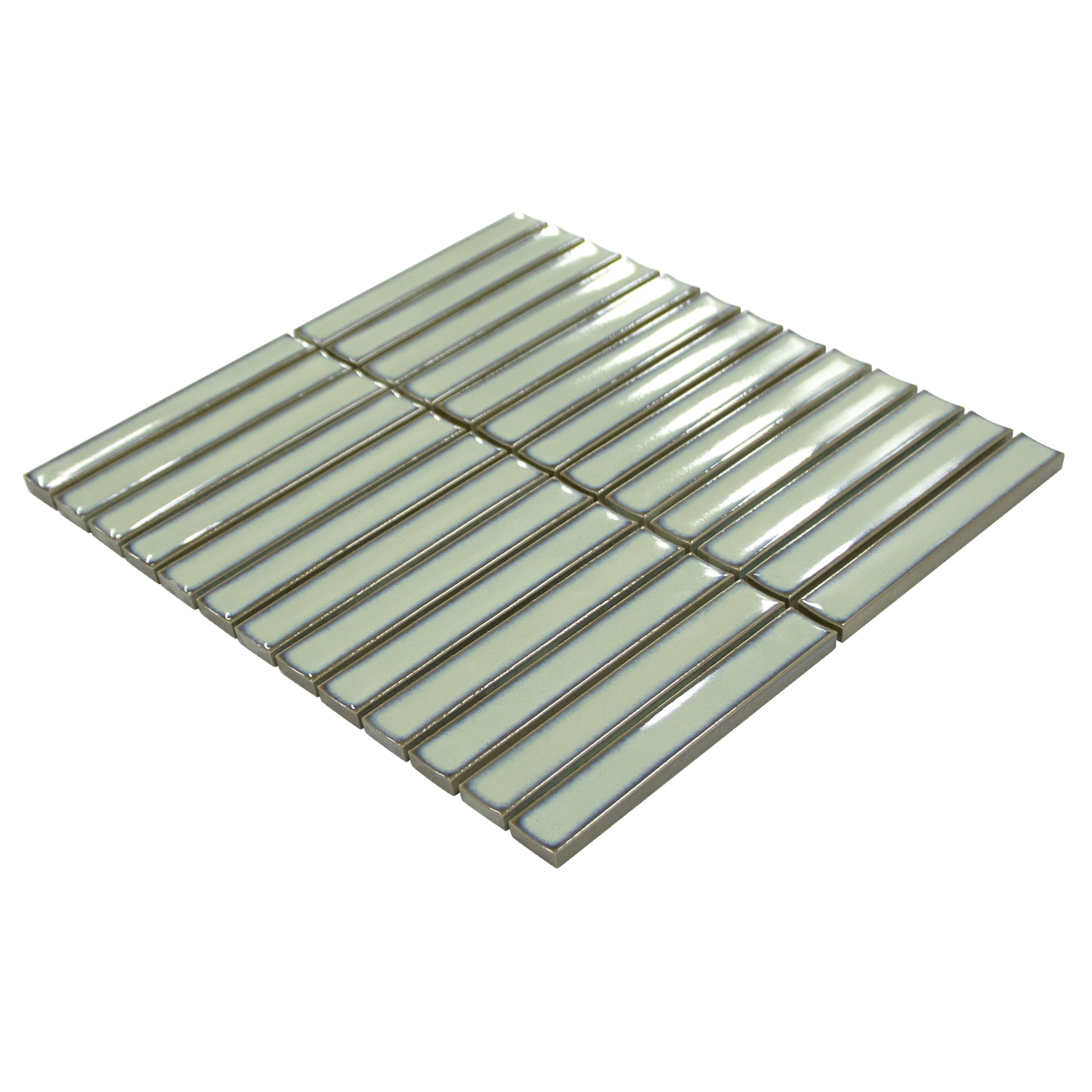 Kit Kat Green Porcelain Floor and Wall Mosaic Tile