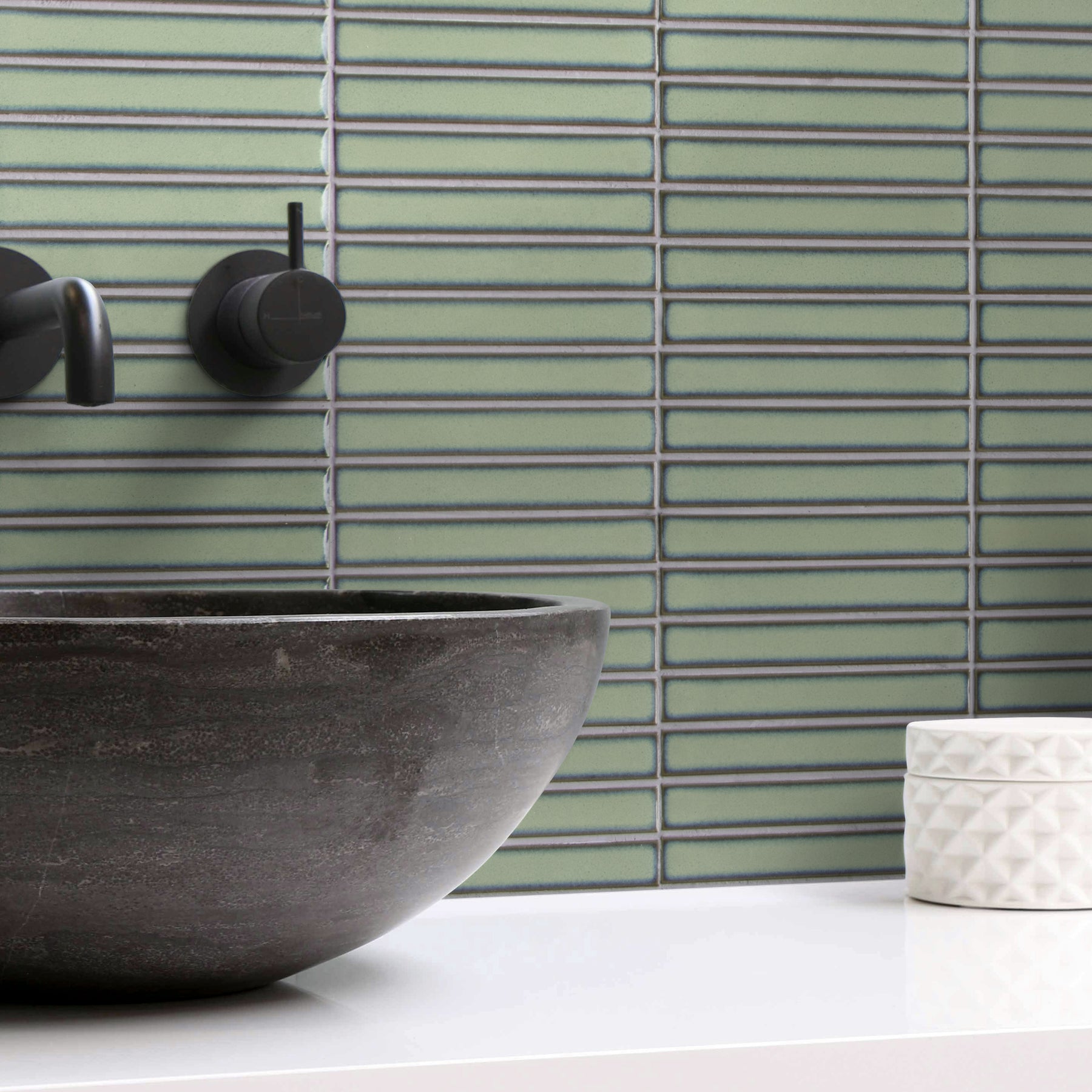 Kit Kat Green Porcelain Floor and Wall Mosaic Tile