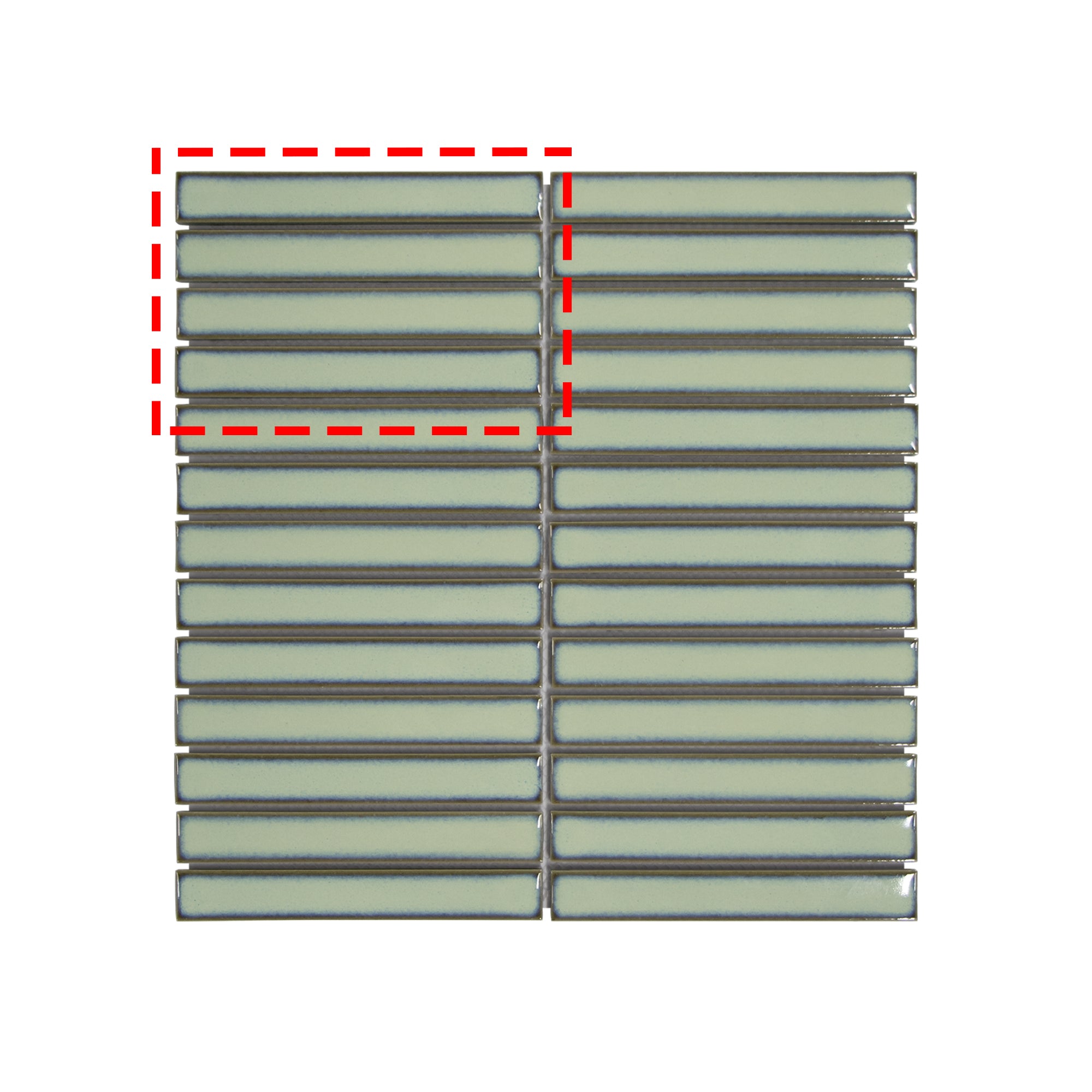 Kit Kat Green Porcelain Floor and Wall Mosaic Tile