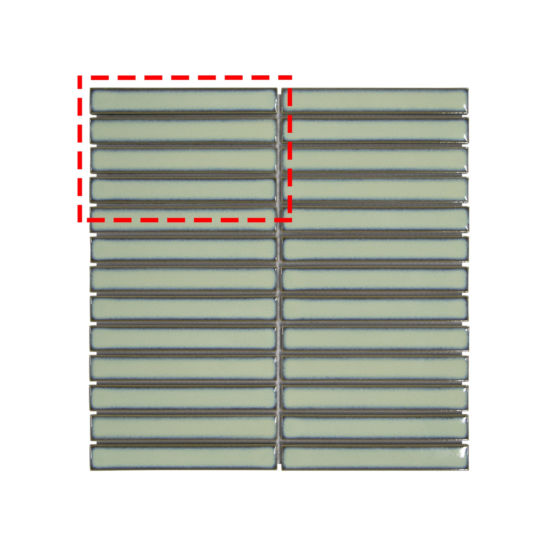 Kit Kat Green Porcelain Floor and Wall Mosaic Tile